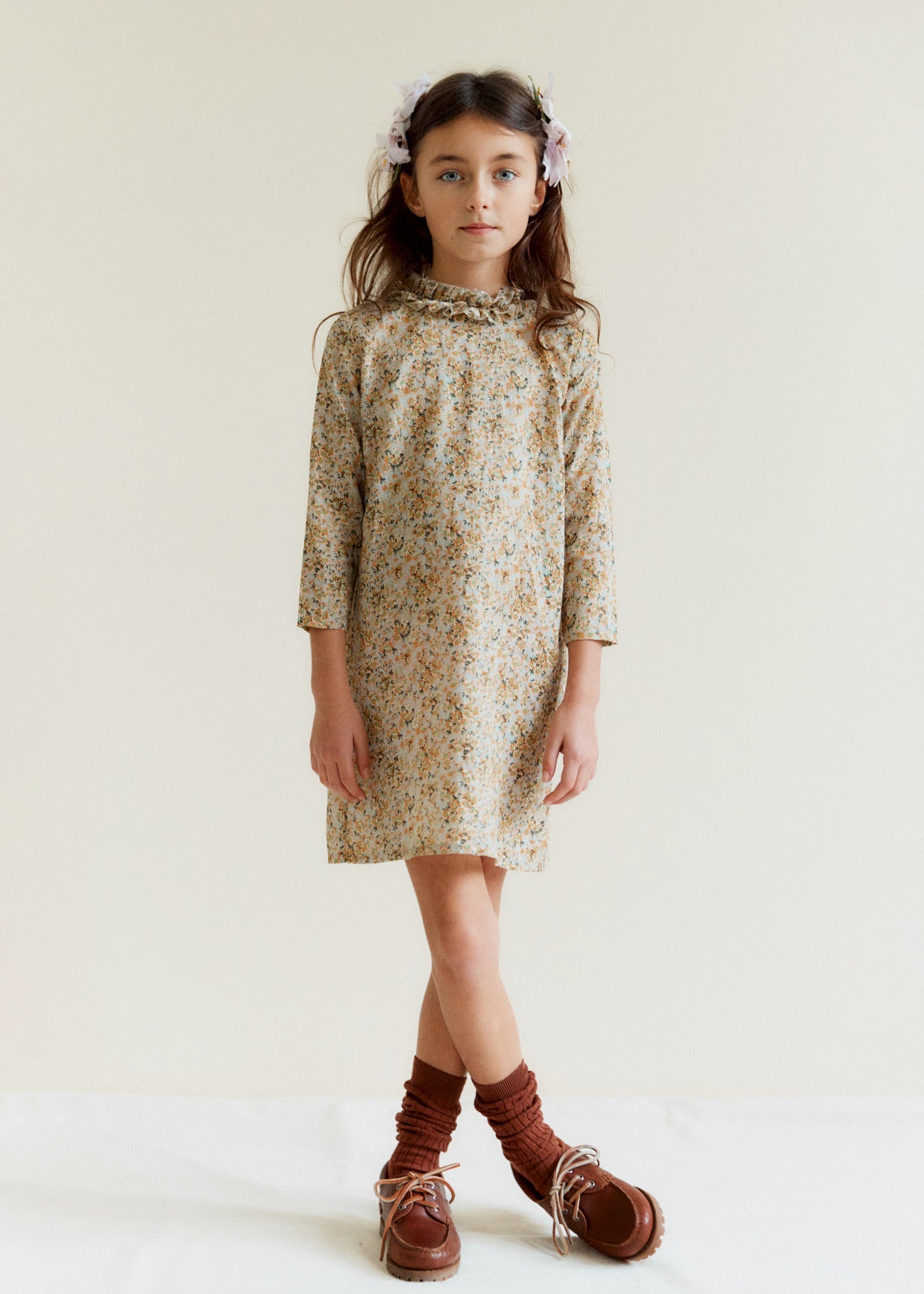 FLORA GIRL'S COTTON DRESS - DAISY PRINT