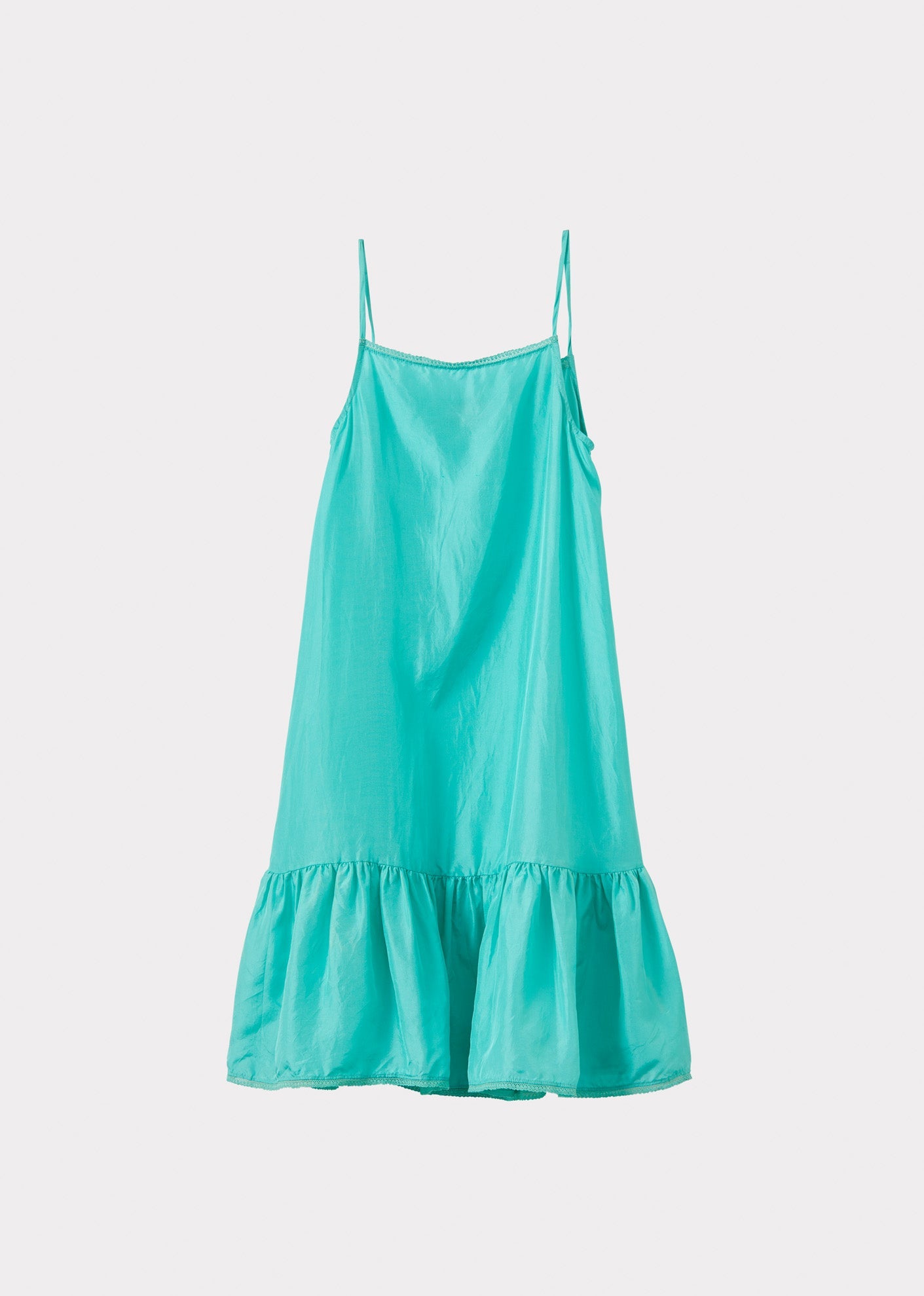 GRAPE GIRL'S SILK SLIP DRESS  - AQUA