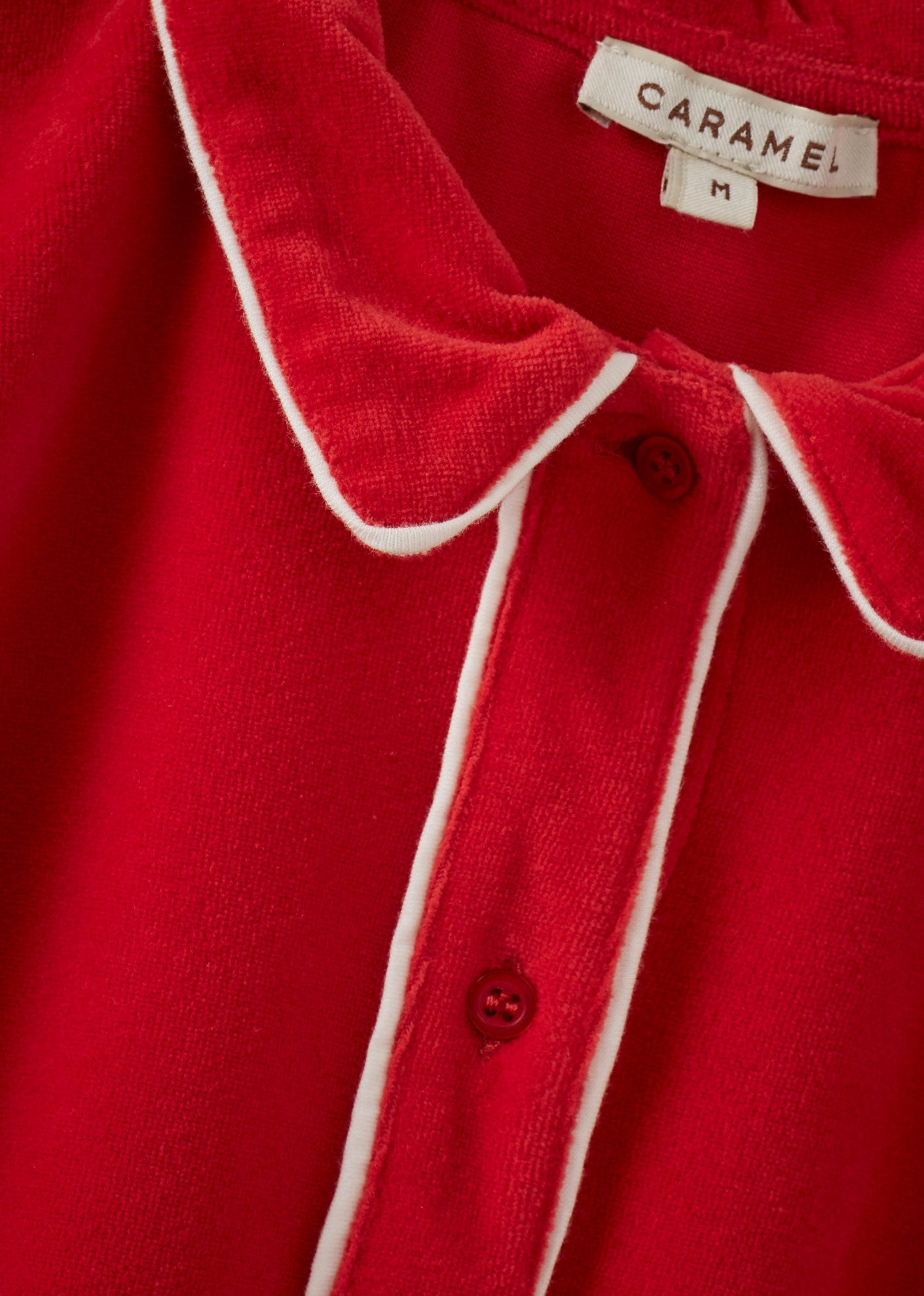 ALBIE CHILDREN'S COTTON TOWELING TOP - RED