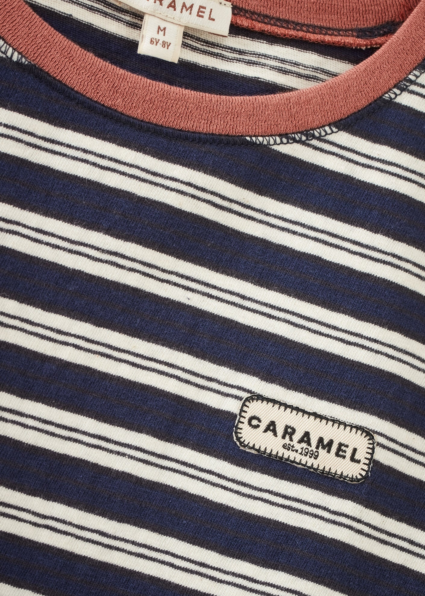TODEA CHILDREN'S COTTON T-SHIRT - NAVY / ECRU STRIPE