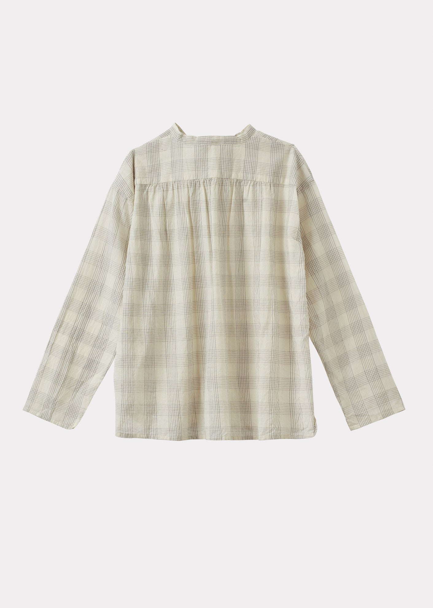 ADONIS CHILDREN'S COTTON SHIRT - WHITE / BLACK CHECK