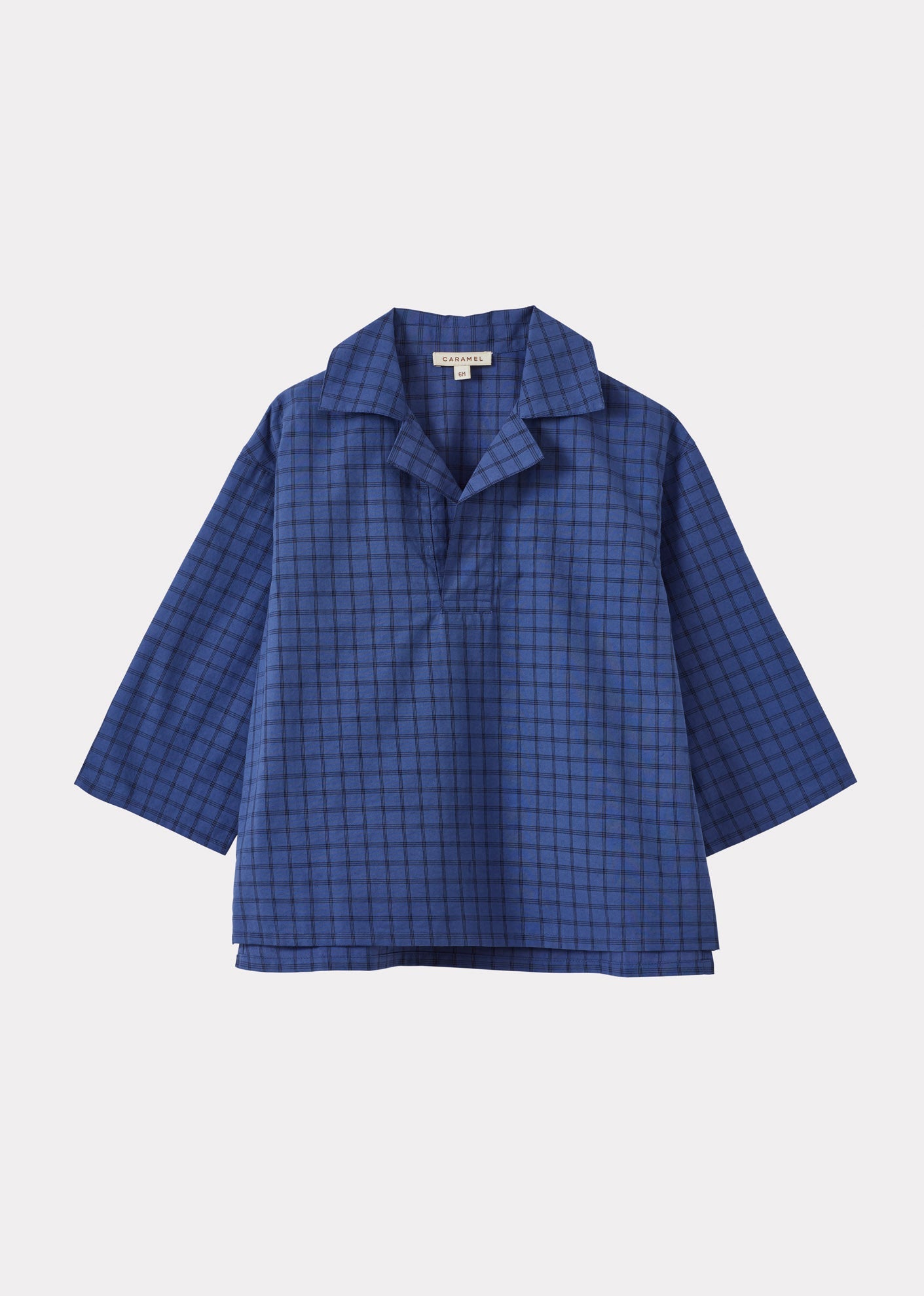 BERGAMOT CHILDREN'S COTTON SHIRT - DENIM BLUE CHECK