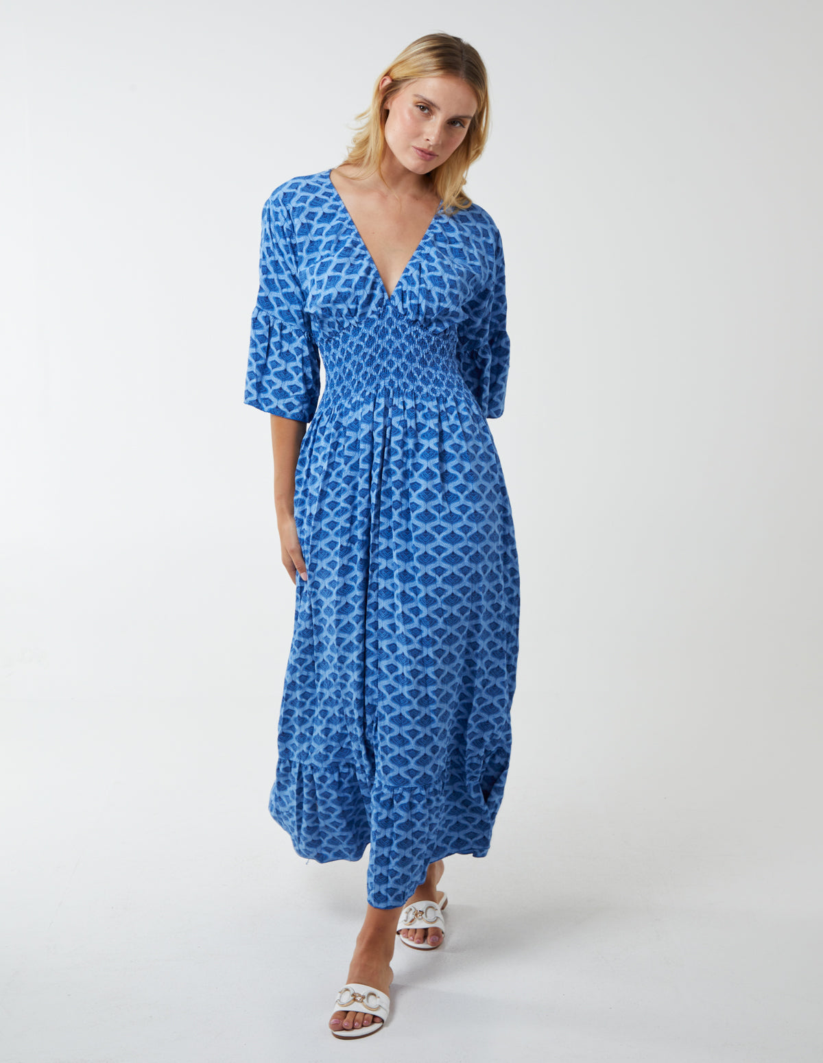 Geometric Printed Maxi Dress