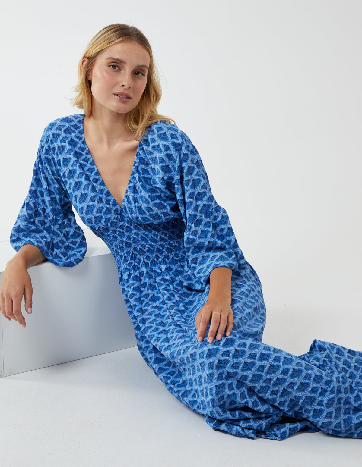 Geometric Printed Maxi Dress