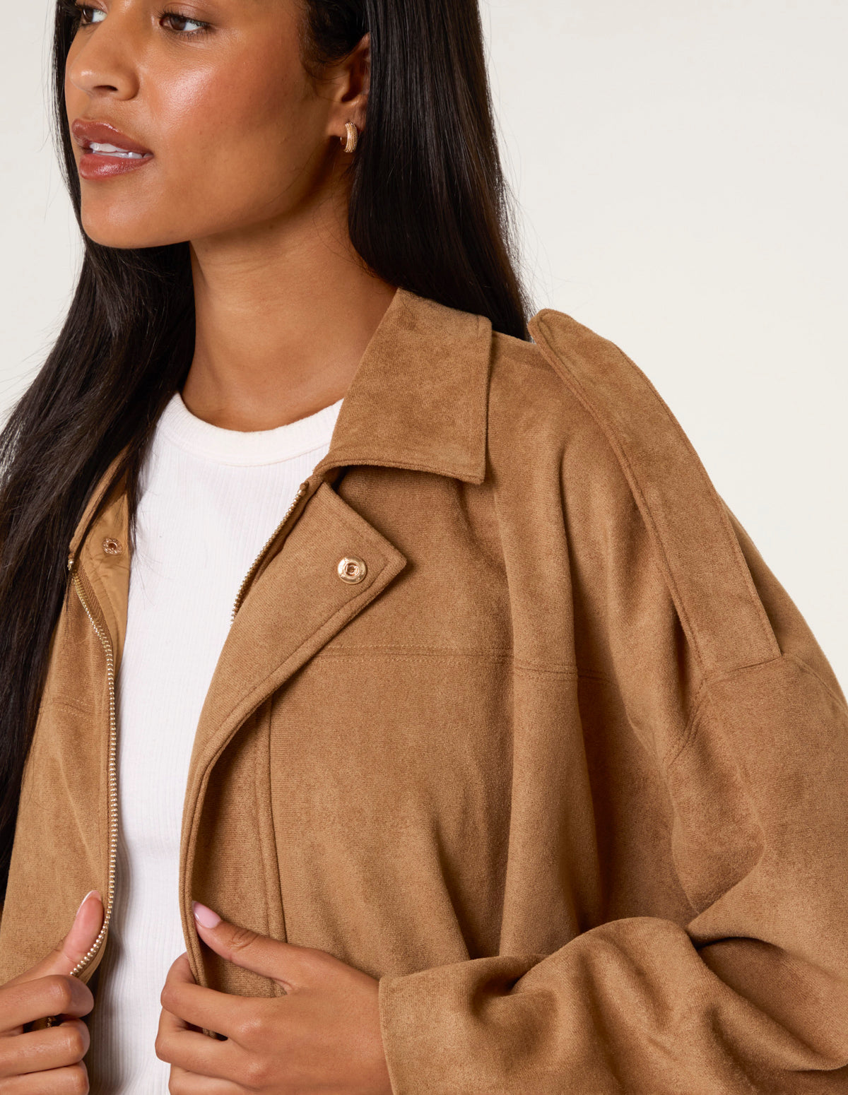 Suedette Puffball Jacket