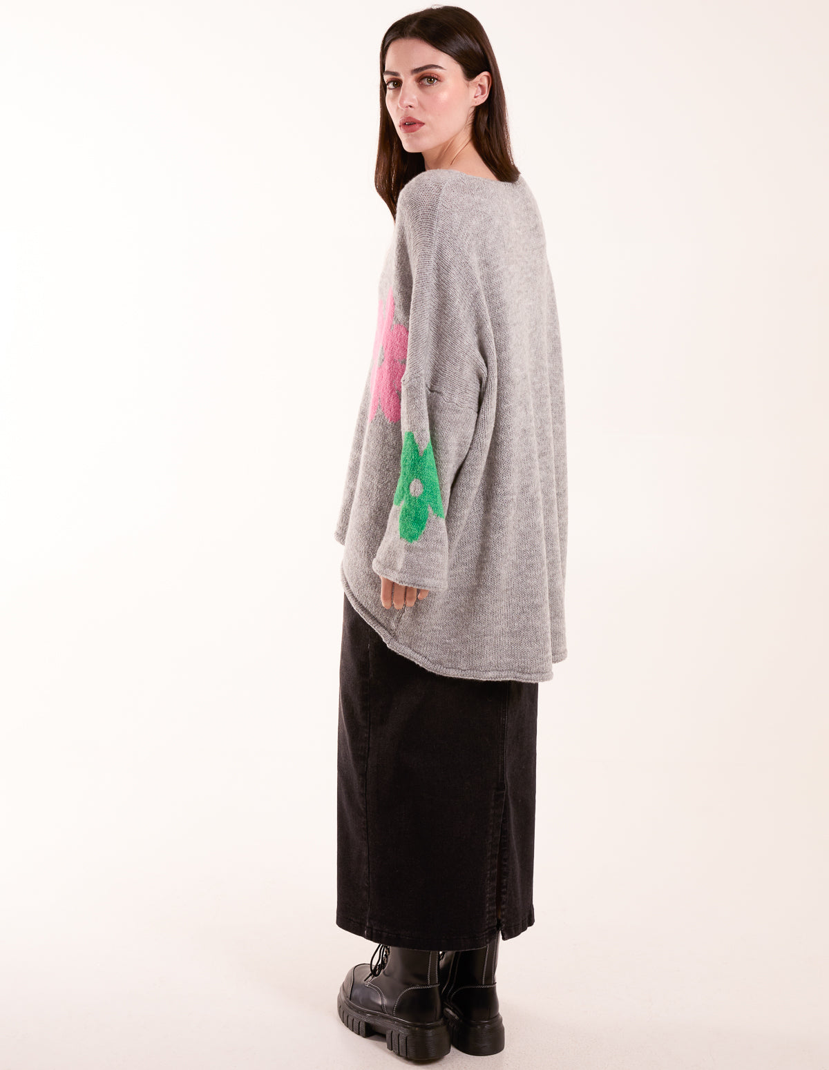 Multi Coloured Daisy Flower Print Jumper