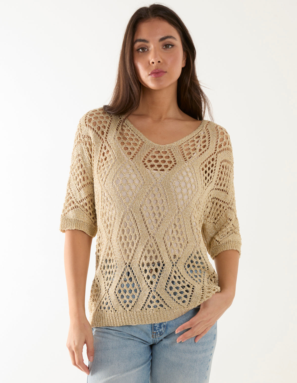 Crochet Lurex Top