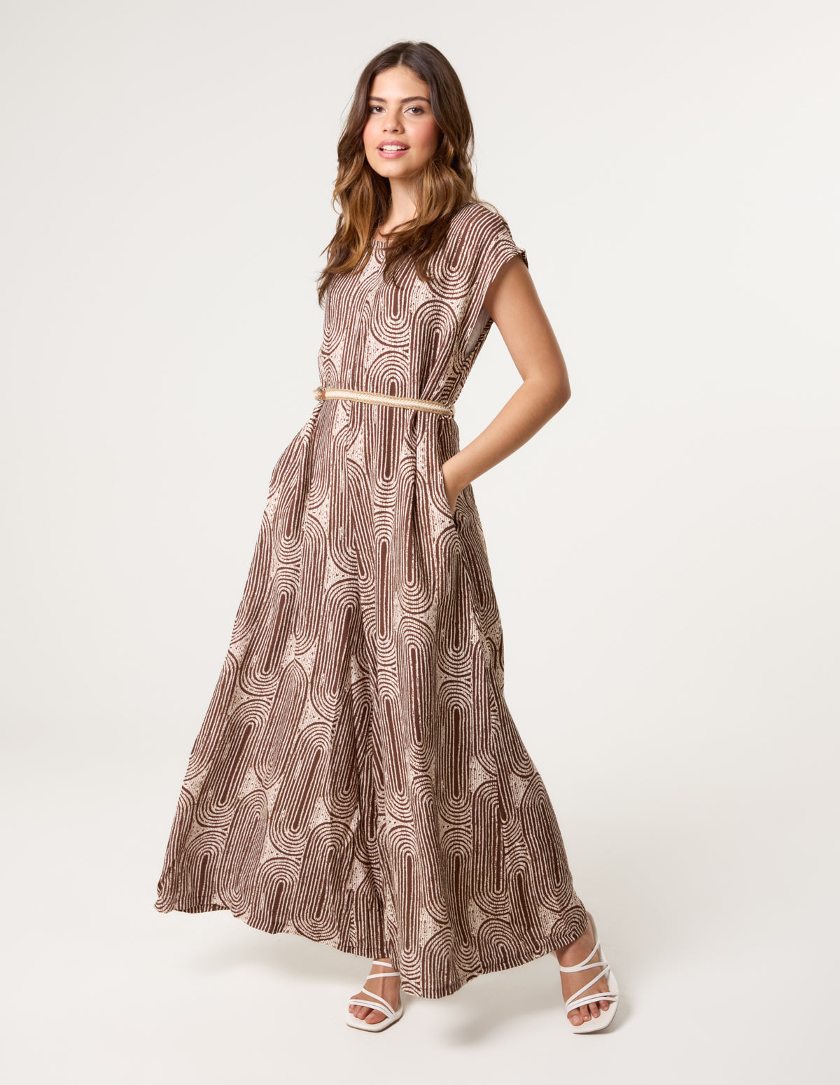 Belted Oversized Printed Jumpsuit