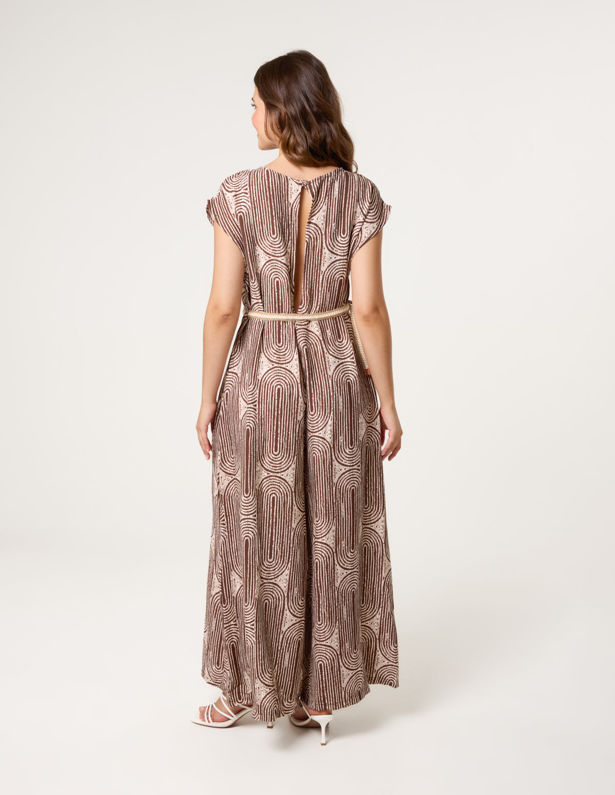 Belted Oversized Printed Jumpsuit