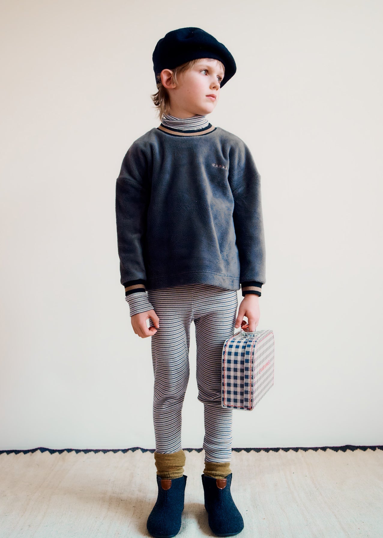 DARTMOOR CHILDREN'S COTTON MIX SWEATER - DARK GREY