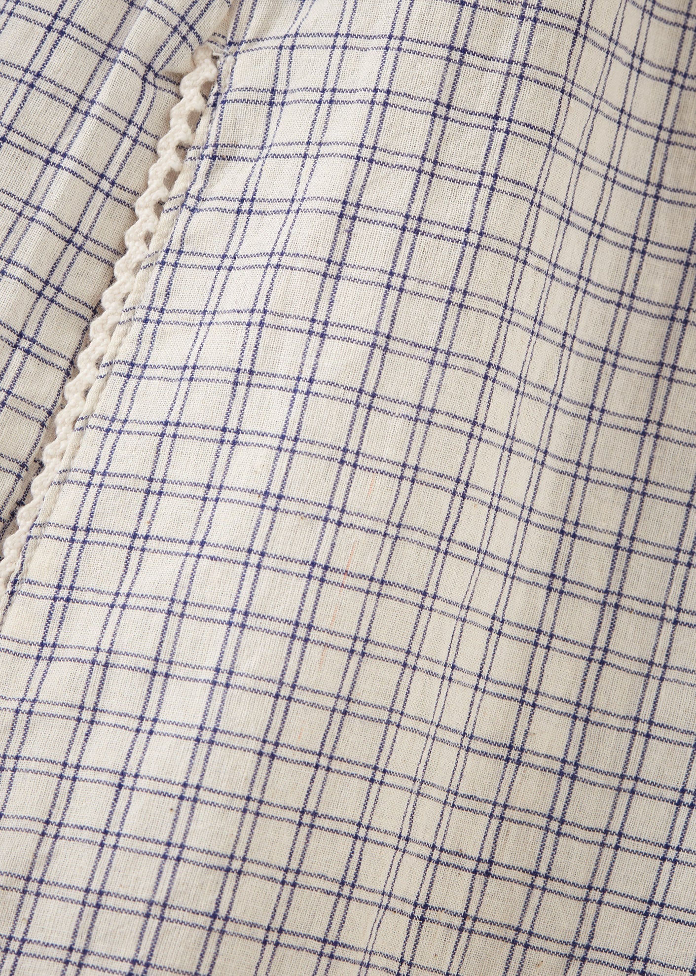 GINGER GIRL'S COTTON DRESS - WHITE / NAVY CHECK