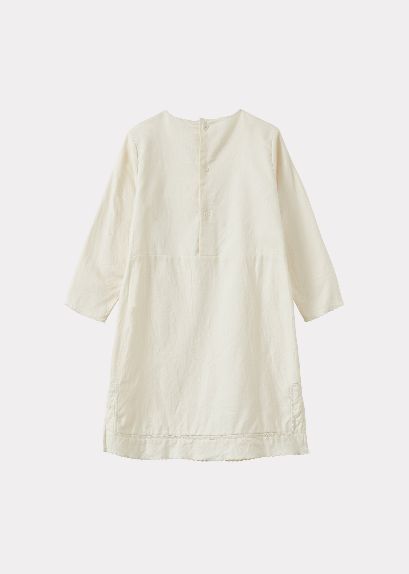 FLORA GIRL'S COTTON DRESS - ECRU