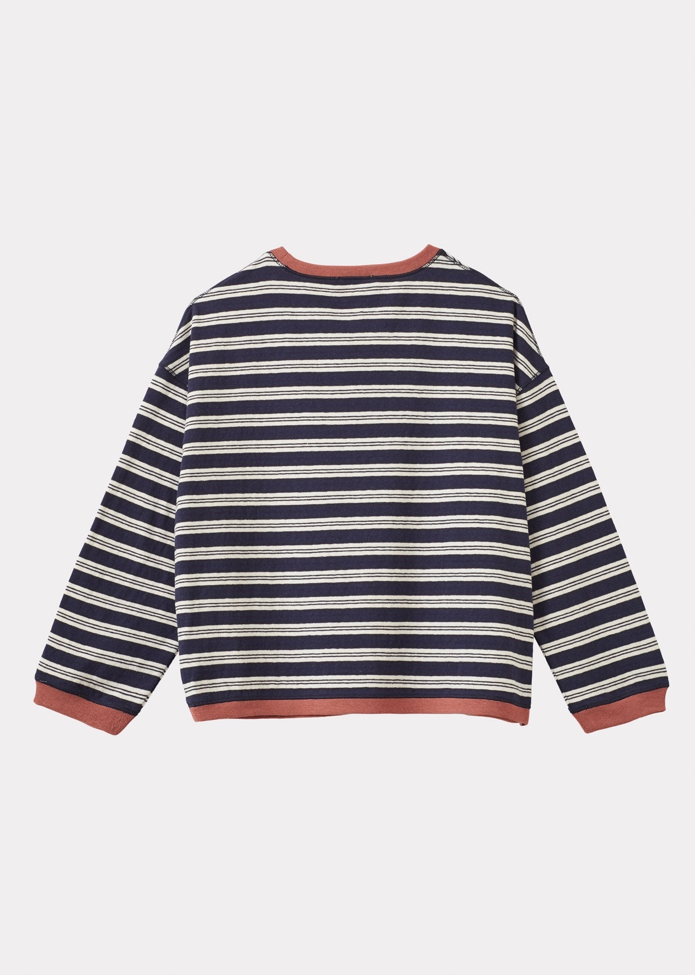 TODEA CHILDREN'S COTTON T-SHIRT - NAVY / ECRU STRIPE