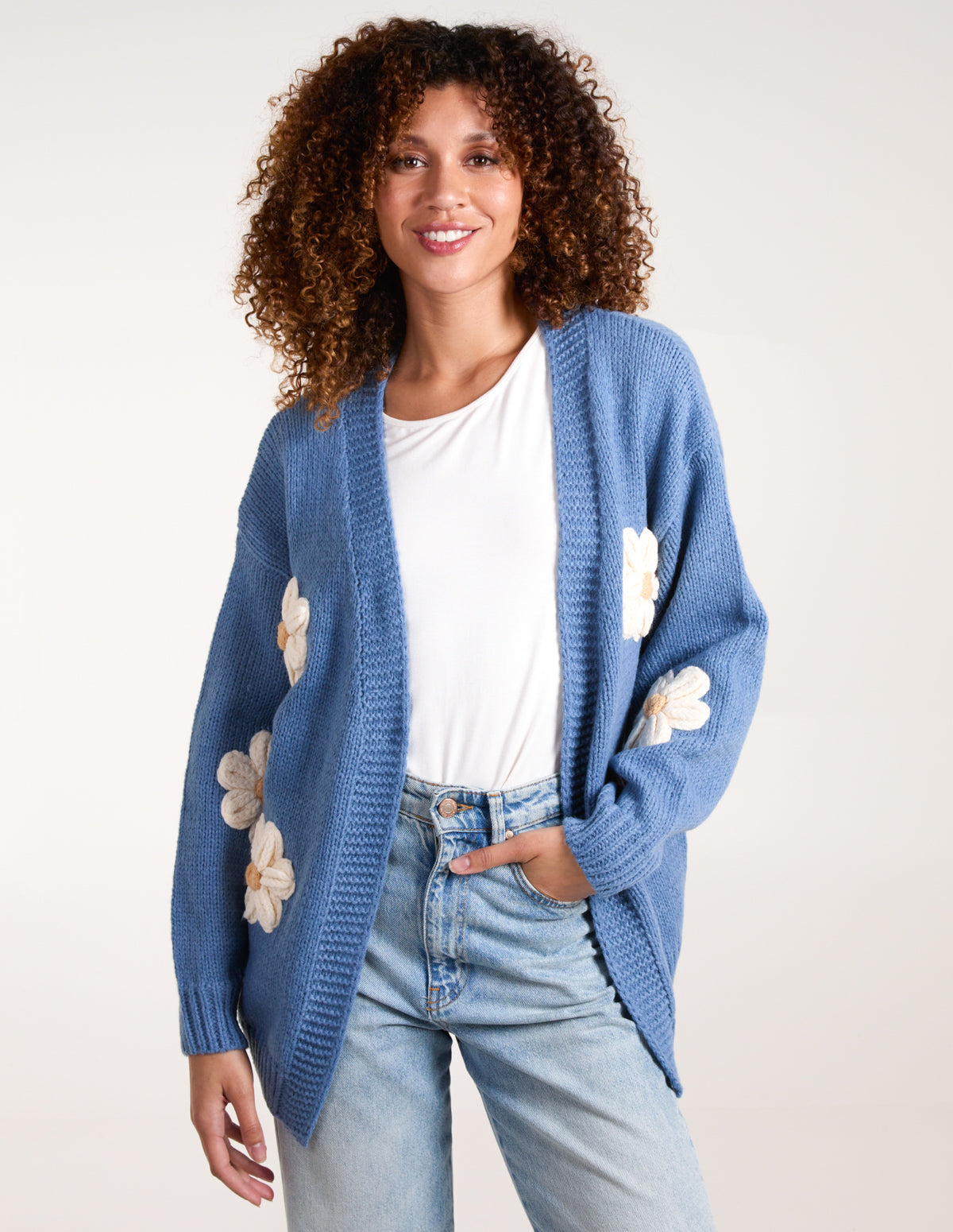 Daisy Large Flower Cardigan