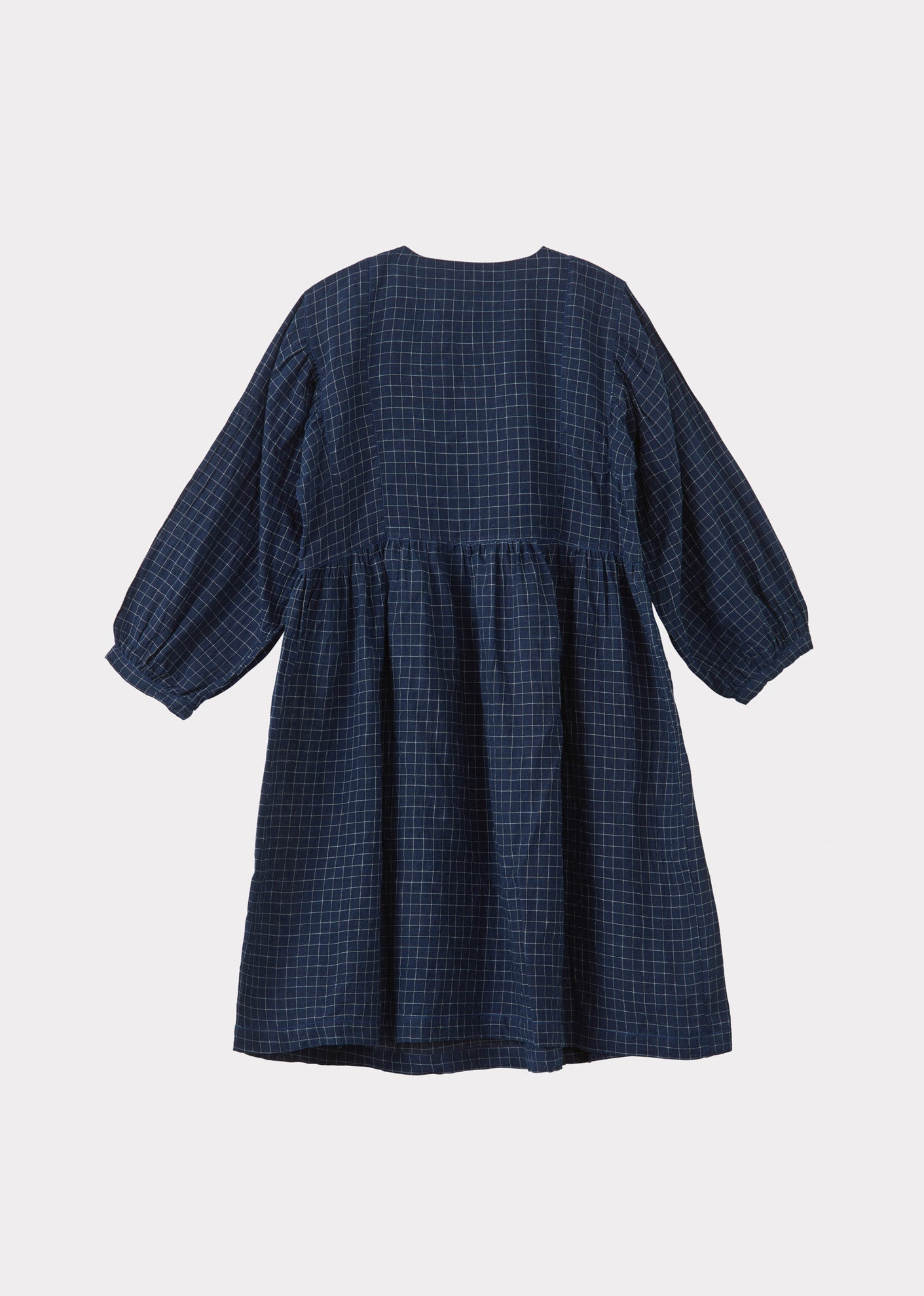 YARROW GIRL'S COTTON DRESS  - NAVY CHECK