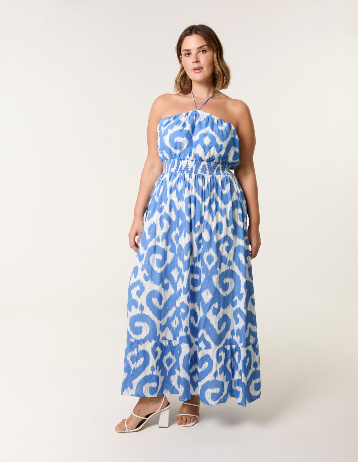 Curve Bandeau Shirred Waist Dress