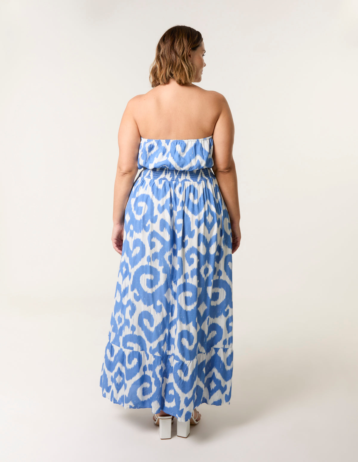 Curve Bandeau Shirred Waist Dress
