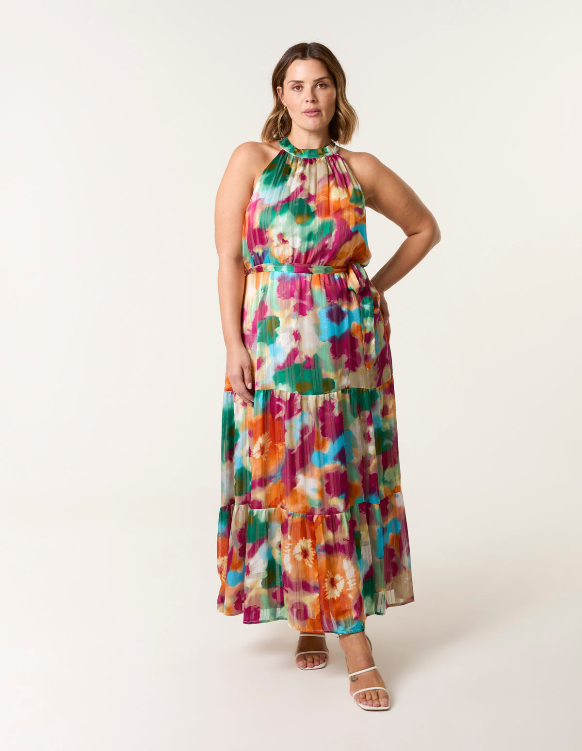 Curve Halterneck Midi Dress