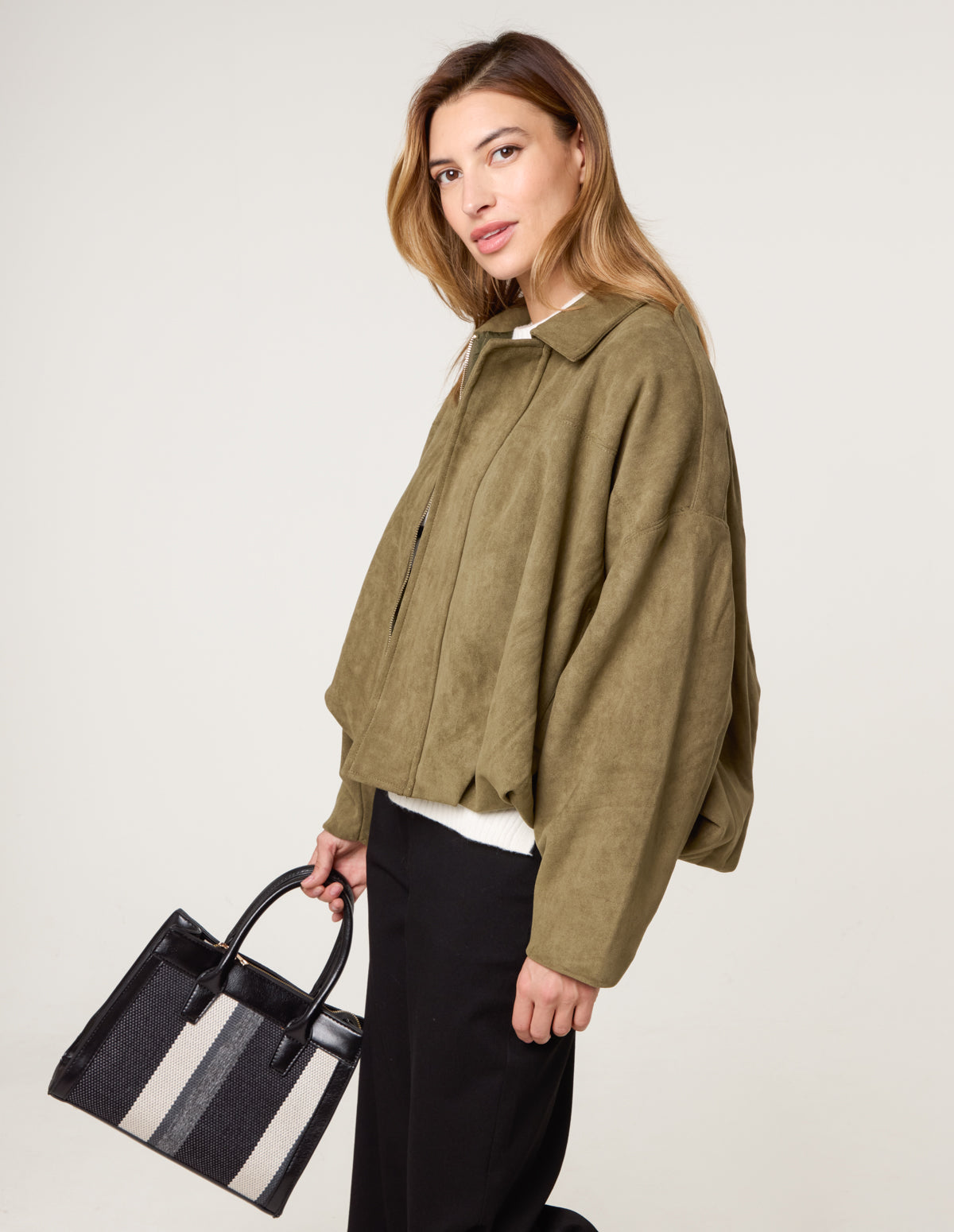 Suedette Puffball Jacket