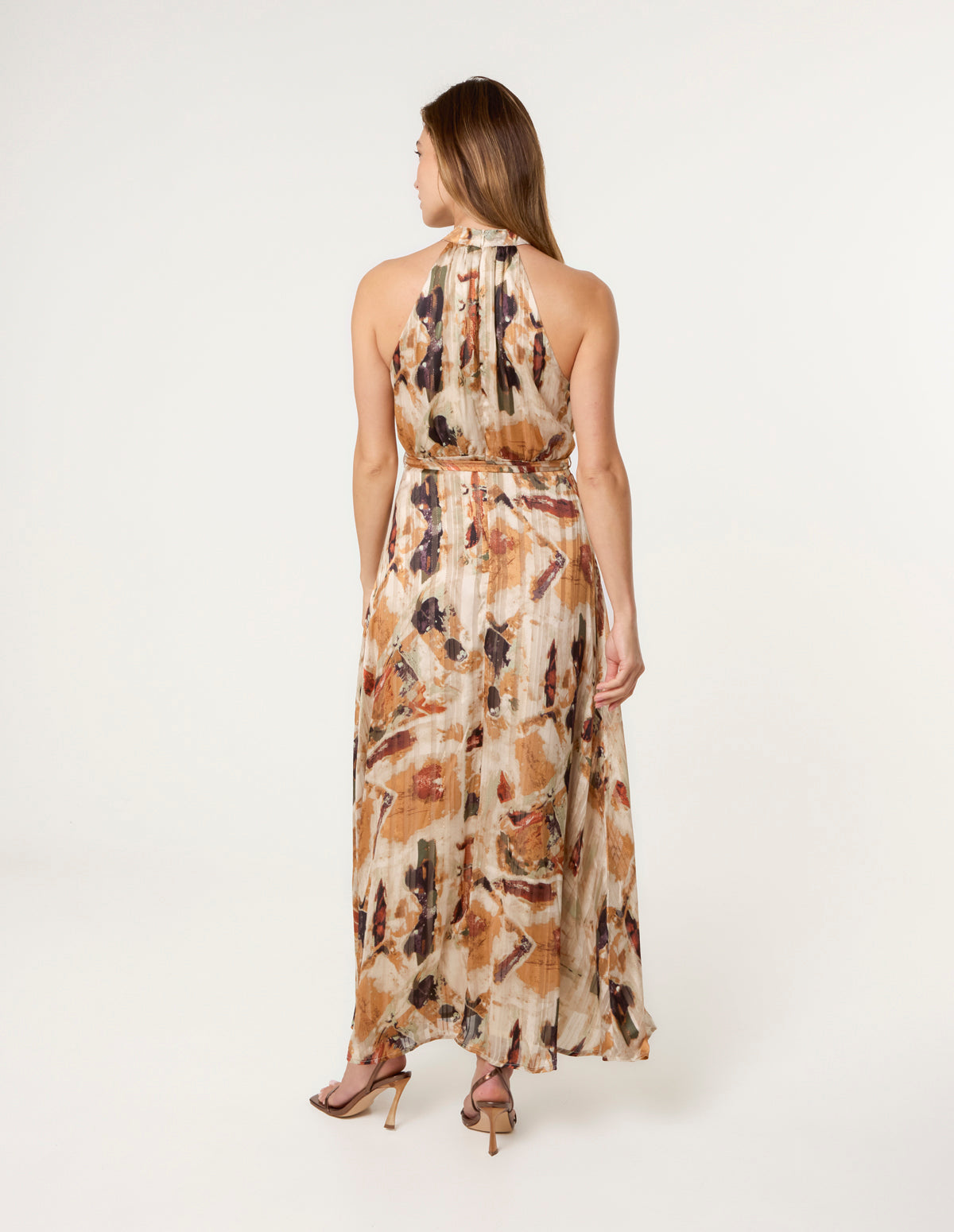 Halter Neck Belted Dress