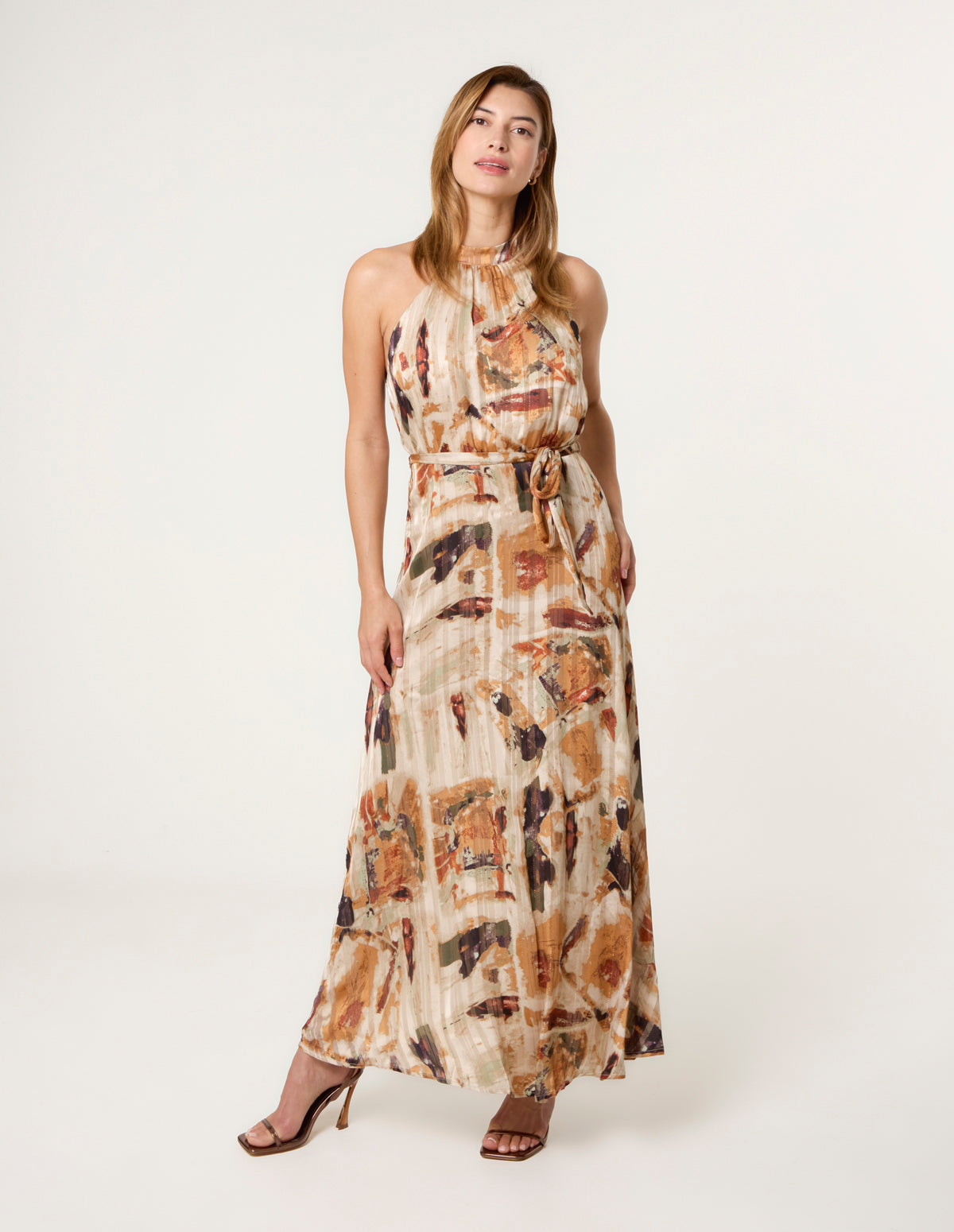 Halter Neck Belted Dress