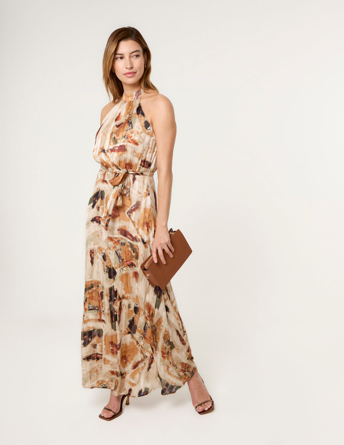 Halter Neck Belted Dress