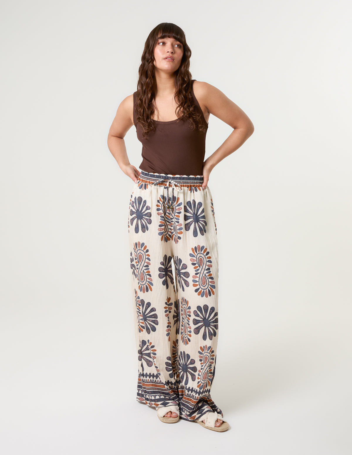 Print Wide-Leg Trousers
