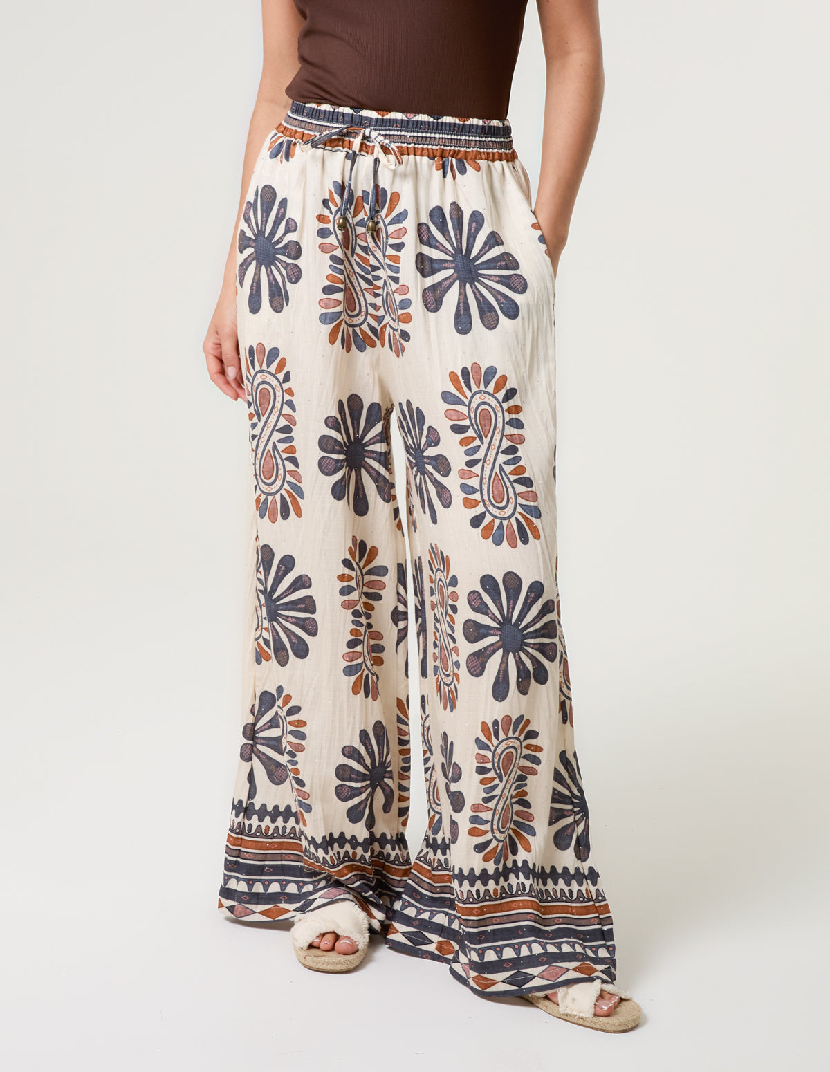 Print Wide-Leg Trousers
