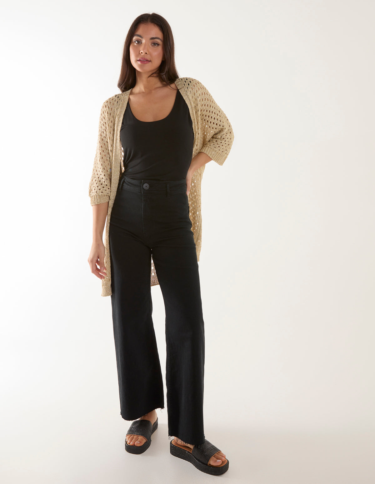 Crochet Lurex Cardigan