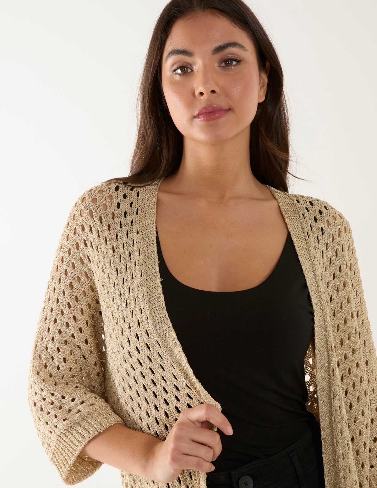 Crochet Lurex Cardigan