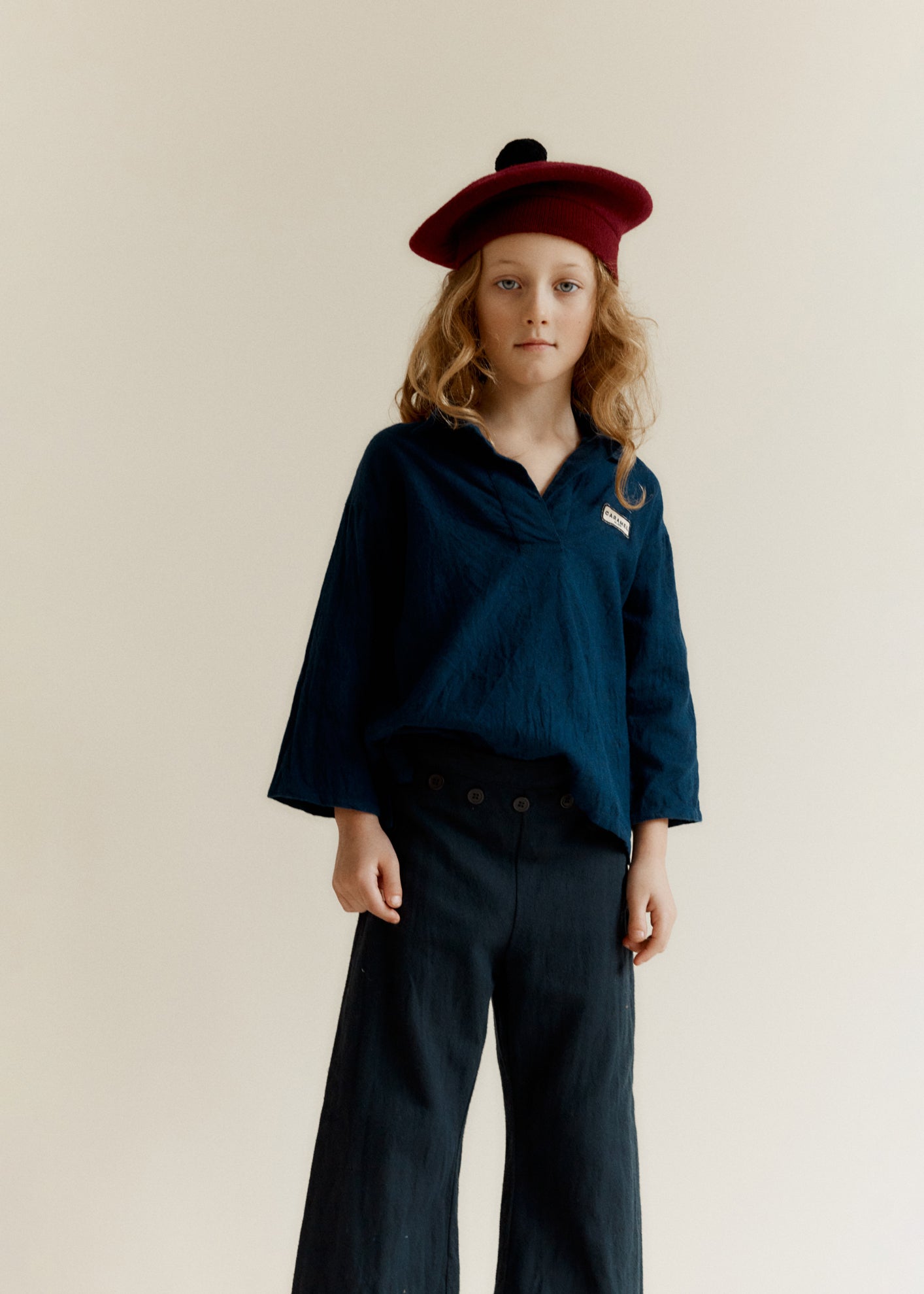 BERGAMOT CHILDREN'S COTTON SHIRT - NAVY