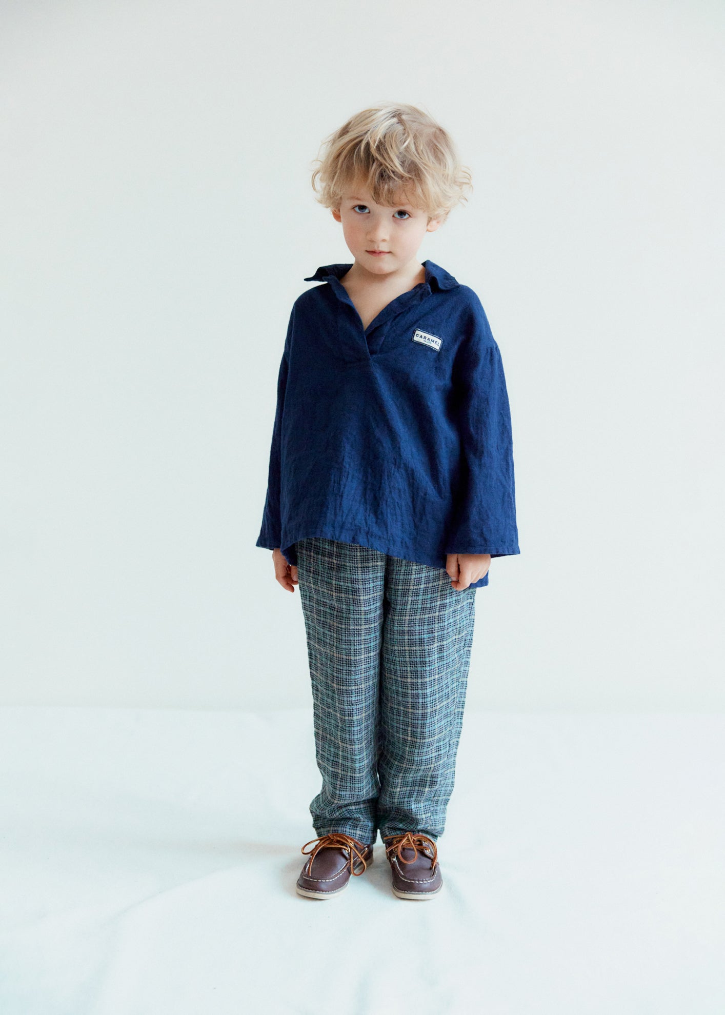 BERGAMOT CHILDREN'S COTTON SHIRT - NAVY