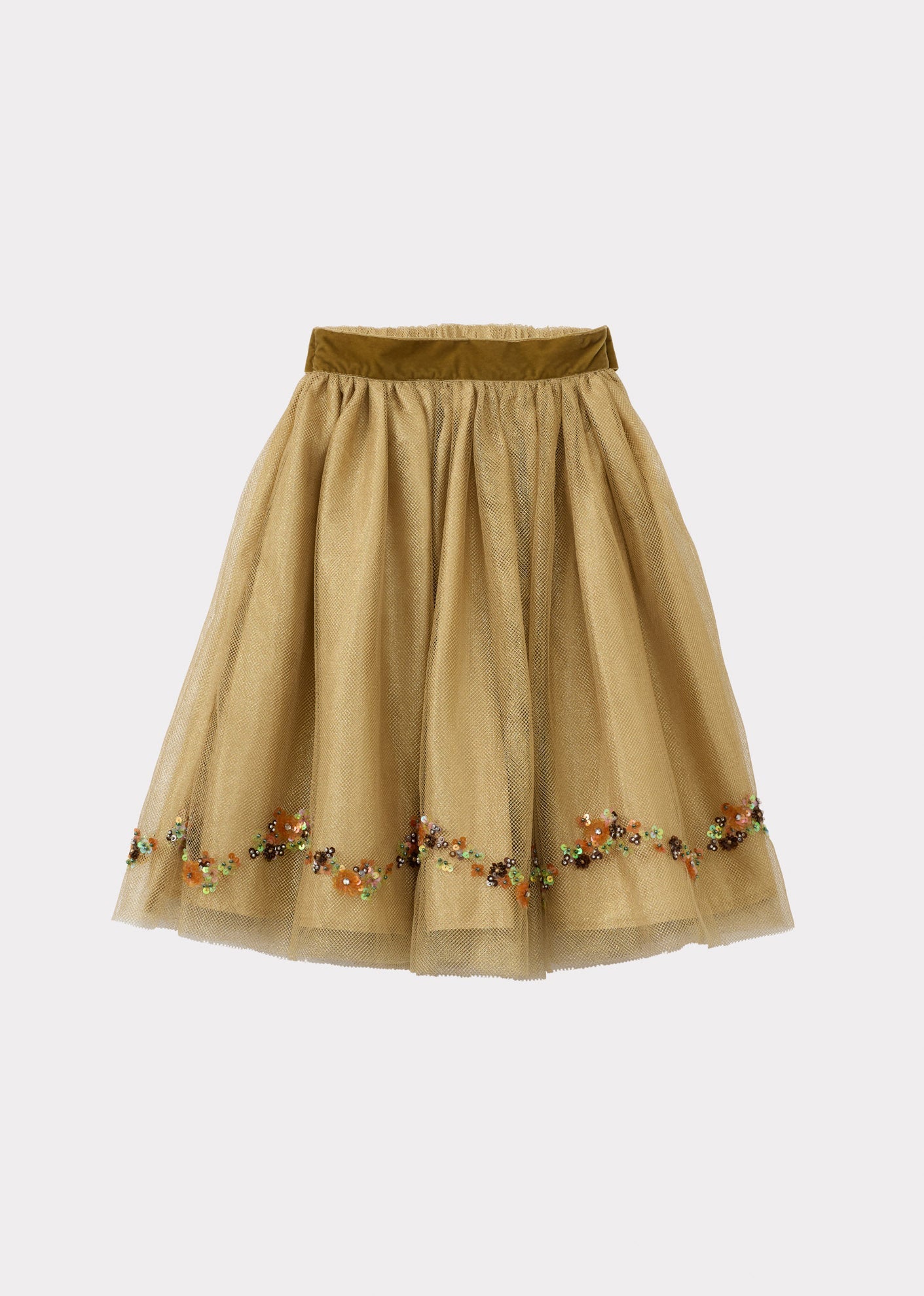 CARYS GIRL'S HAND-EMBROIDERED TULLE TUTU SKIRT - GOLD