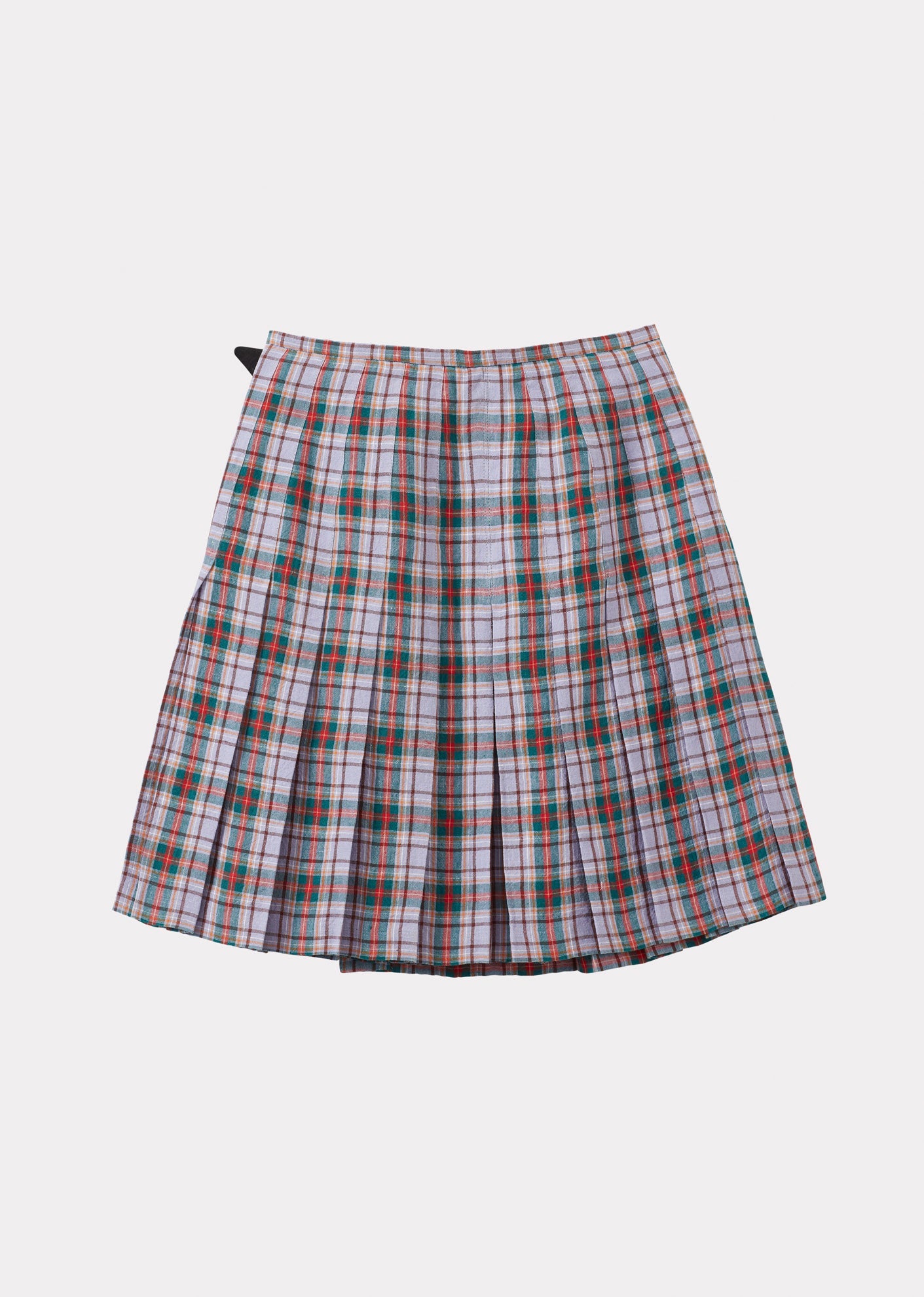 GIRL'S LINEN KILT - LAVENDER / RED