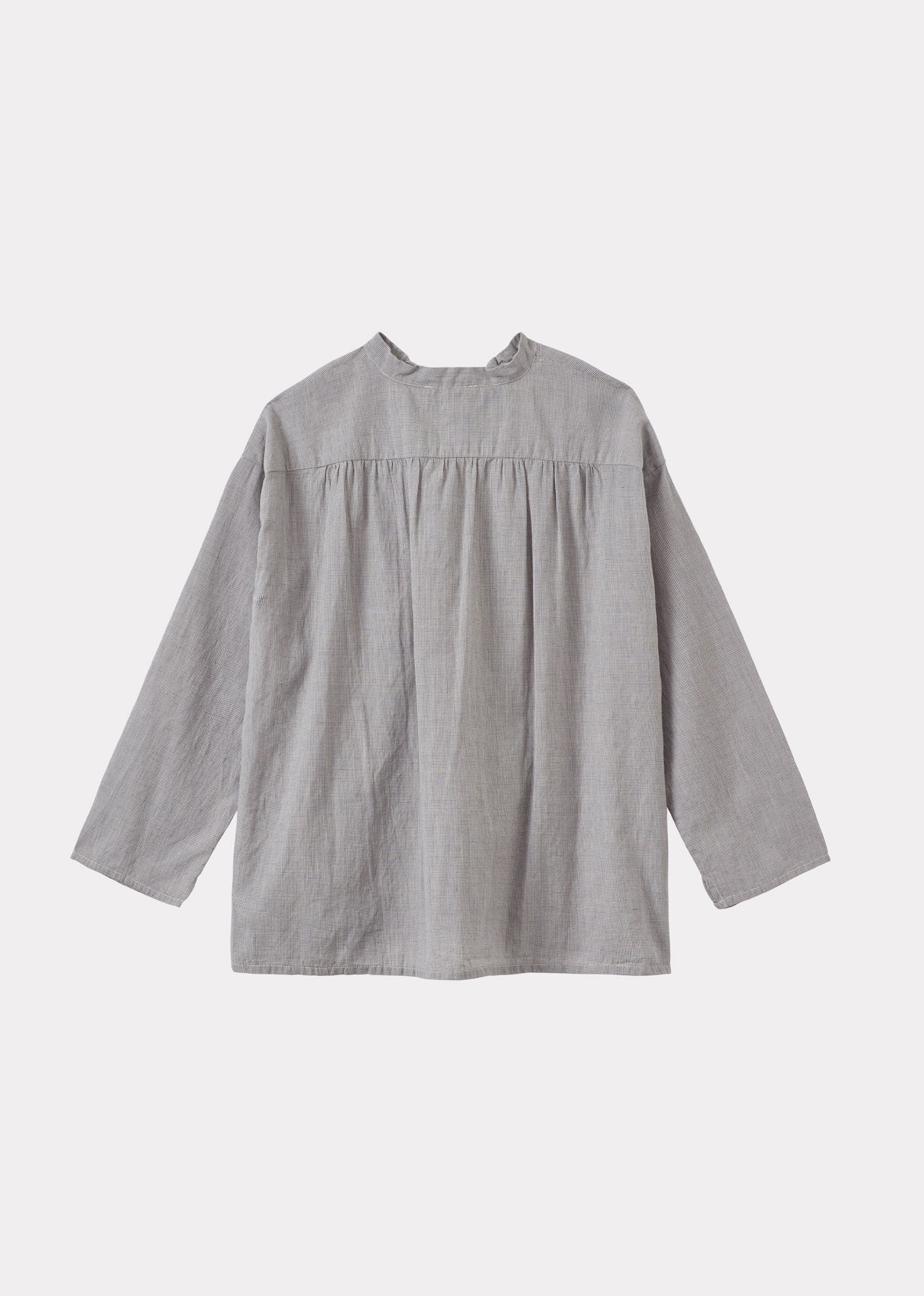 ADONIS CHILDREN'S COTTON SHIRT - GREY MICRO-CHECK