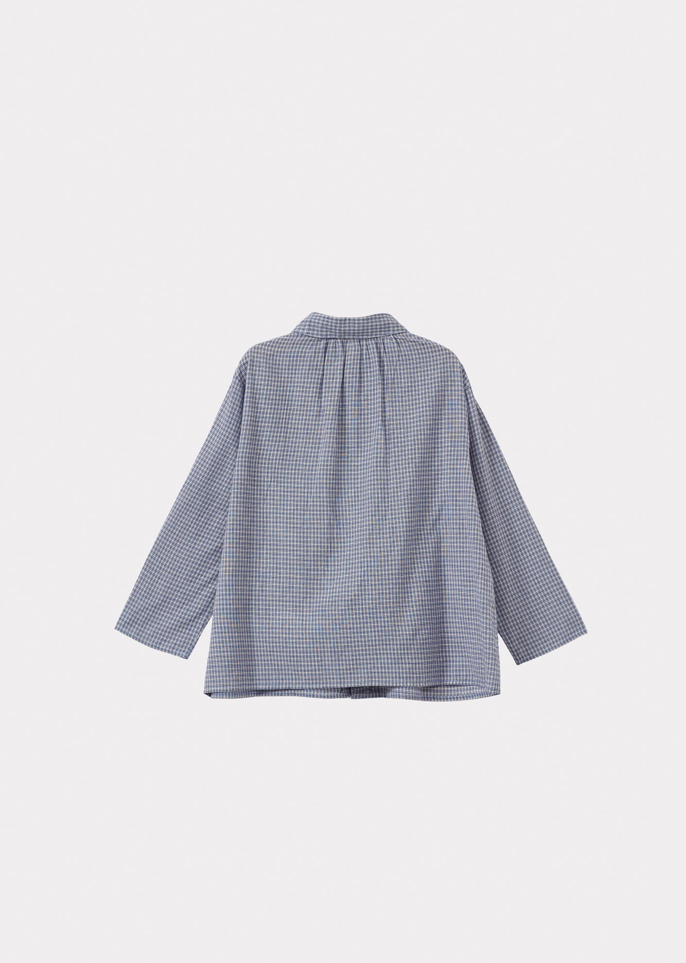 ALOE CHILDREN'S COTTON SHIRT - BLUE MICRO CHECK