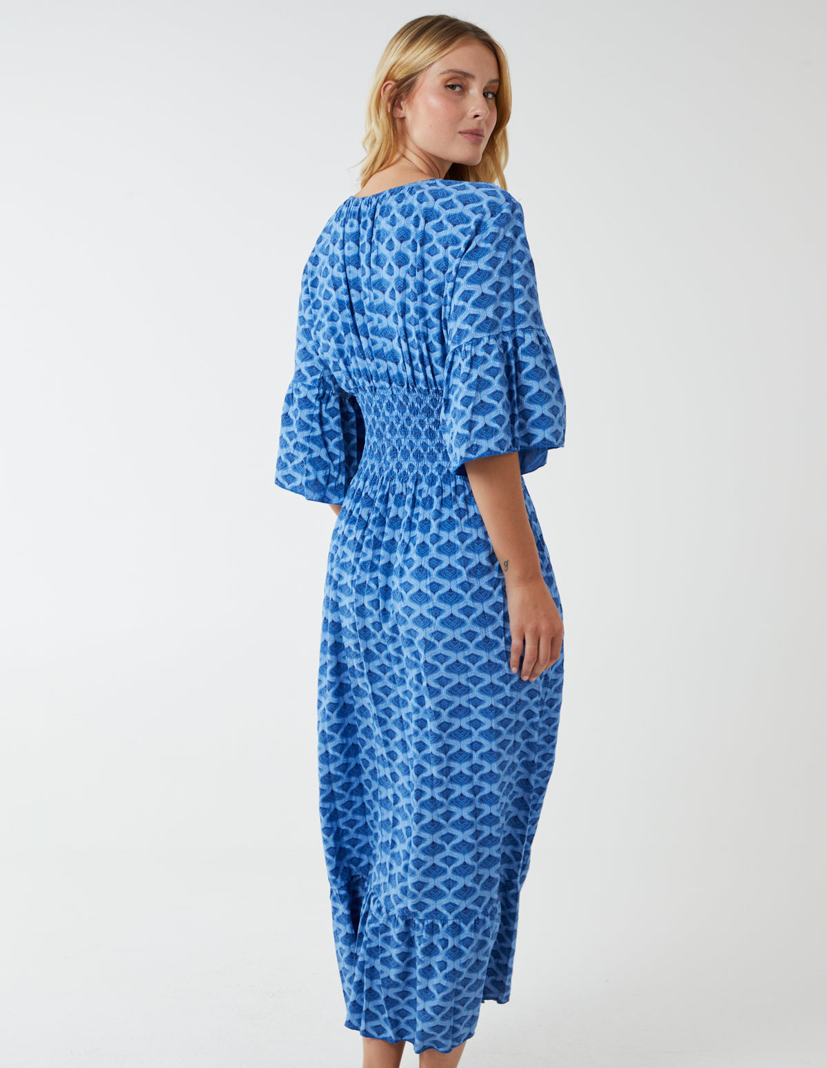 Geometric Printed Maxi Dress