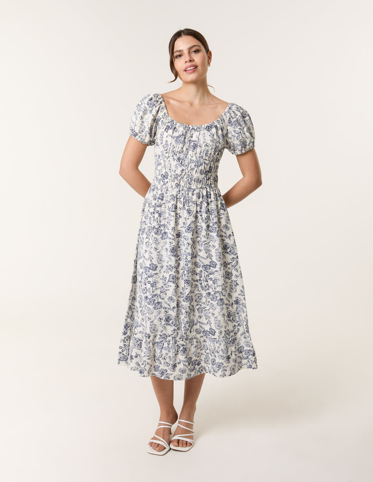 Ditsy Floral Puff Sleeve Dress