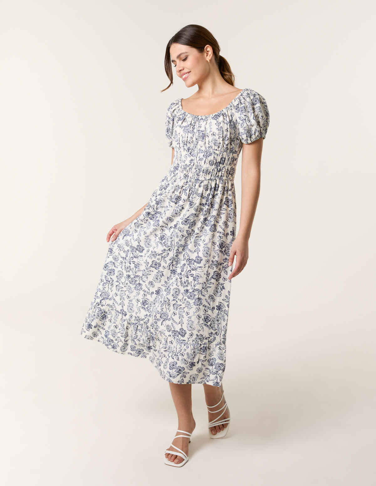 Ditsy Floral Puff Sleeve Dress