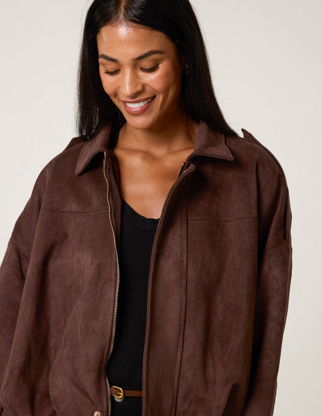 Suedette Puffball Jacket