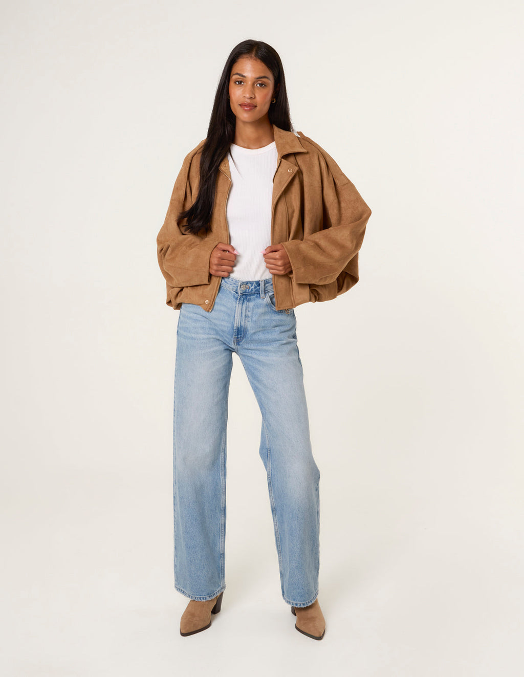 Suedette Puffball Jacket