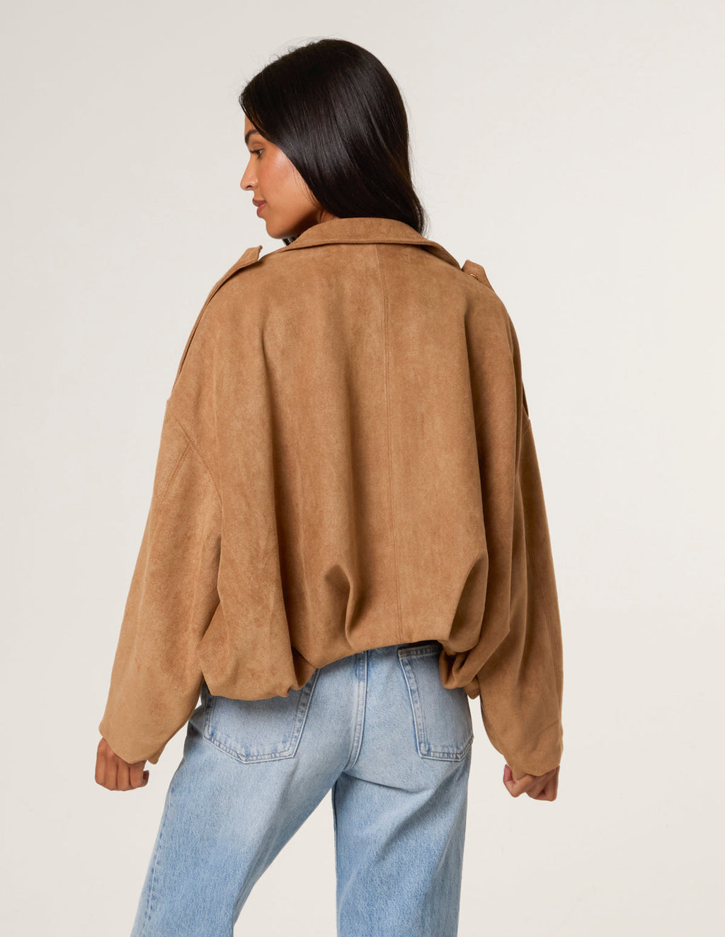 Suedette Puffball Jacket