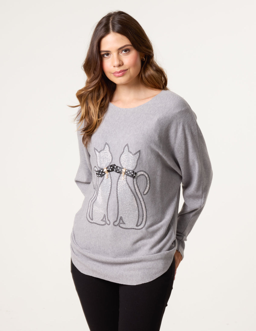 Embellished Cat Jumper