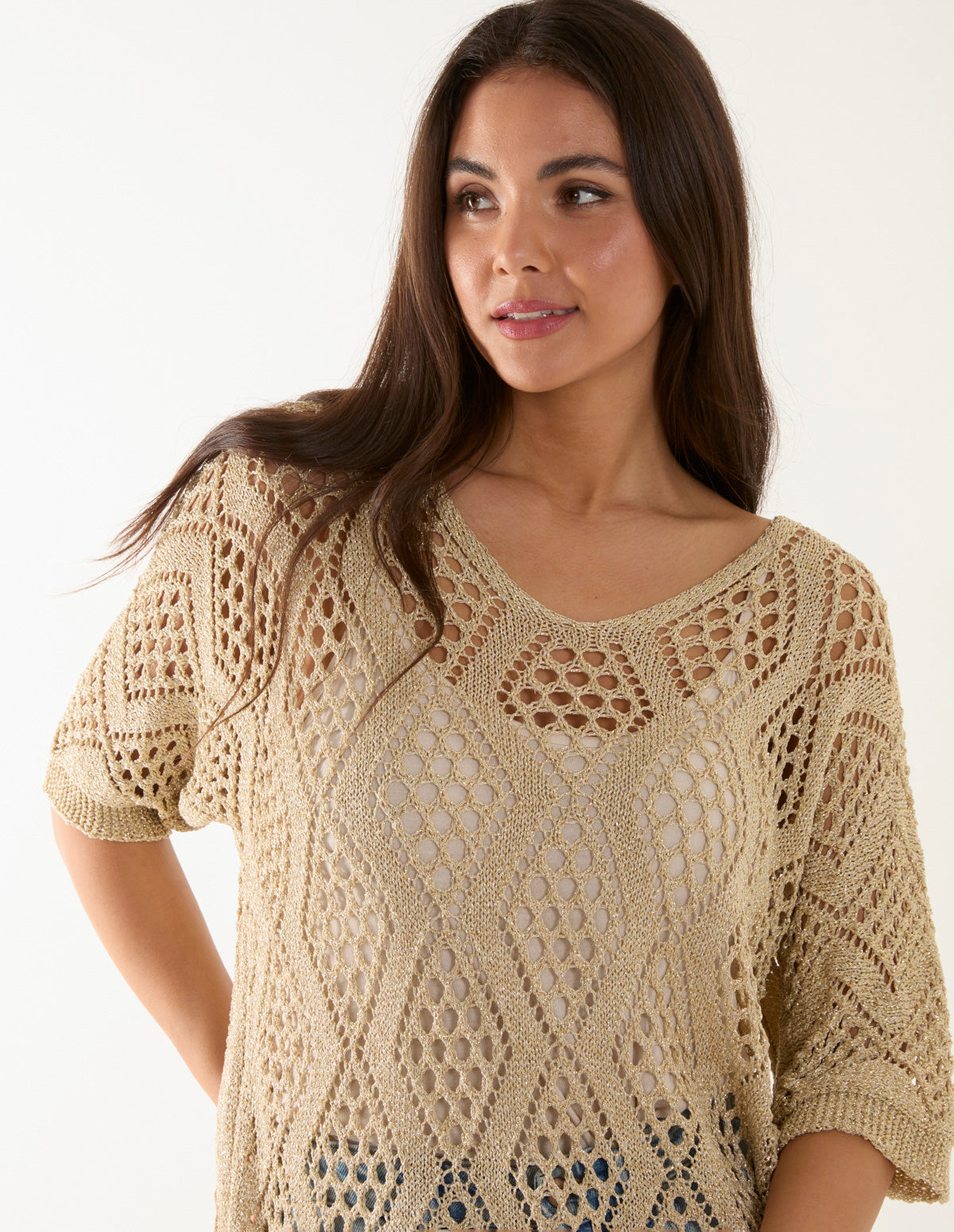 Crochet Lurex Top