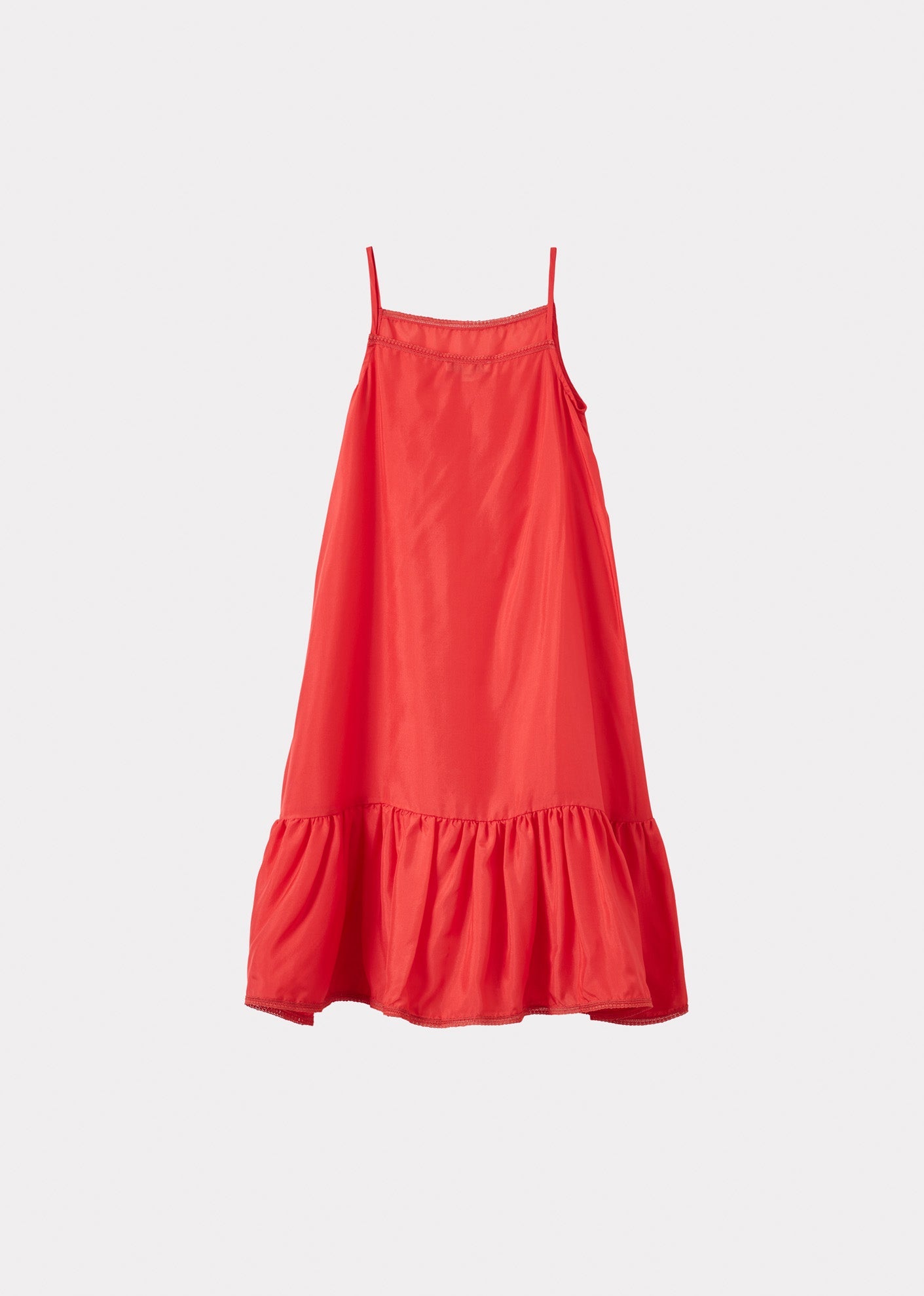 GRAPE GIRL'S SILK SLIP DRESS  - POMEGRANATE