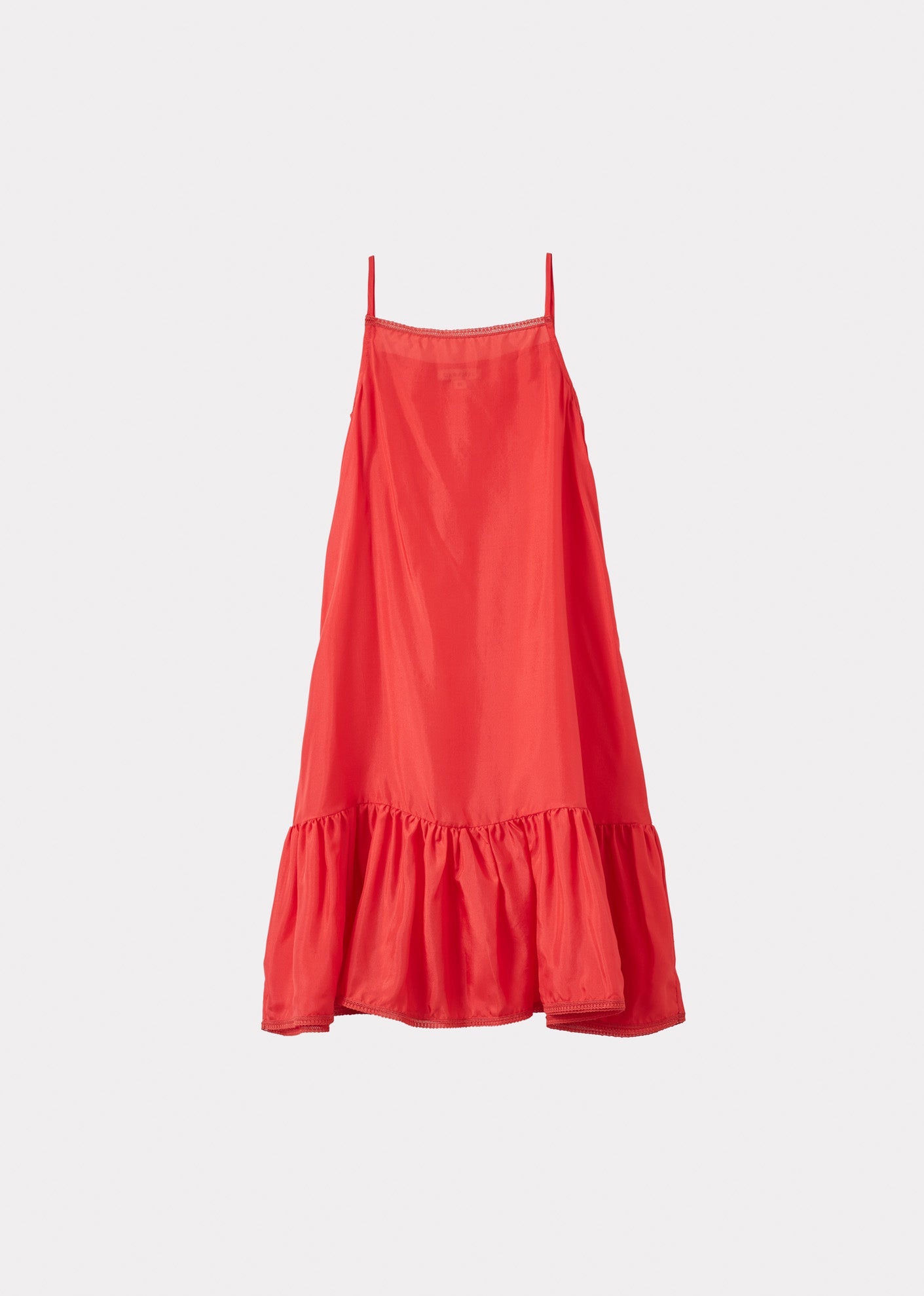 GRAPE GIRL'S SILK SLIP DRESS  - POMEGRANATE
