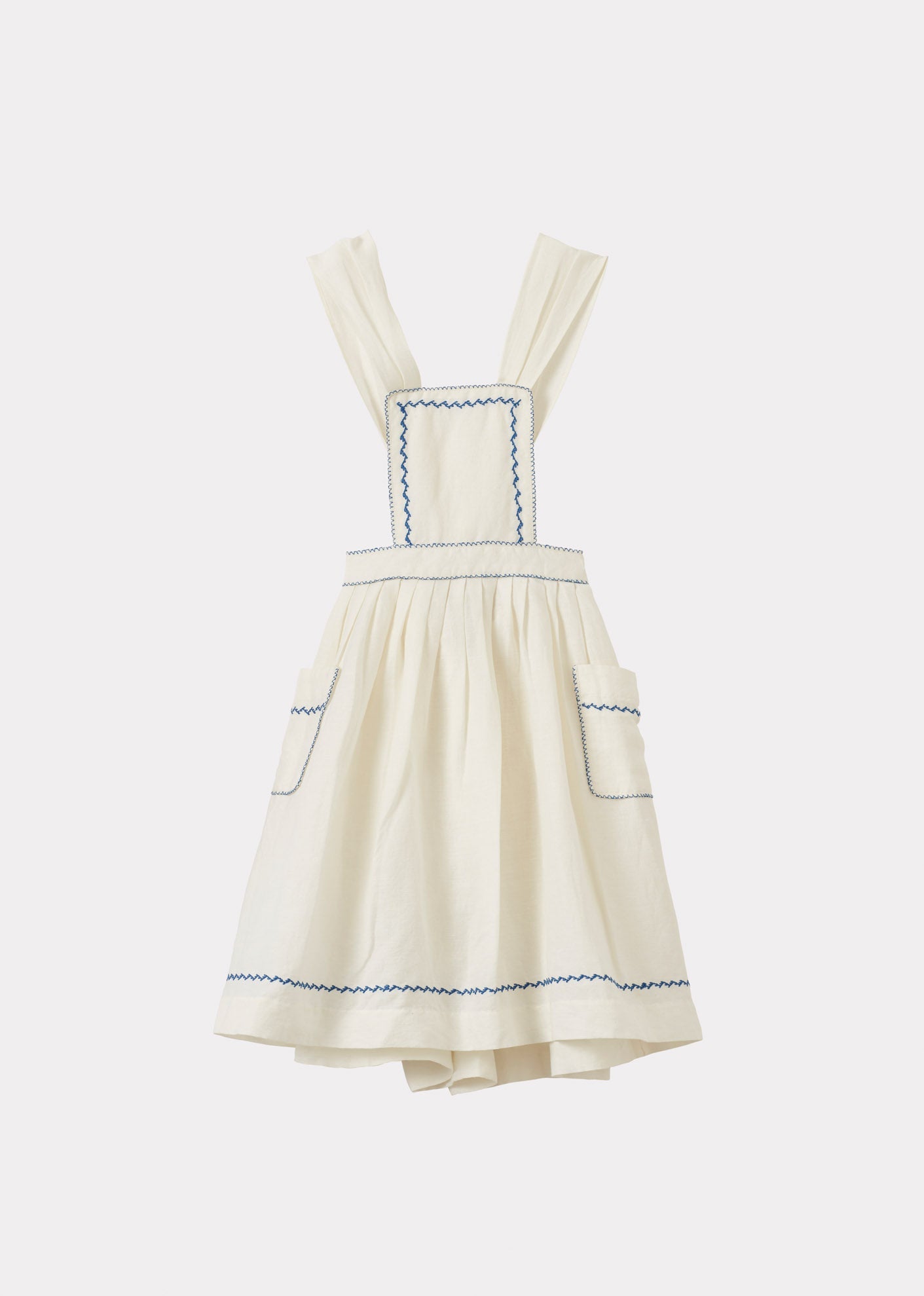 PEPPERMINT GIRL'S LINEN DRESS  - WHITE
