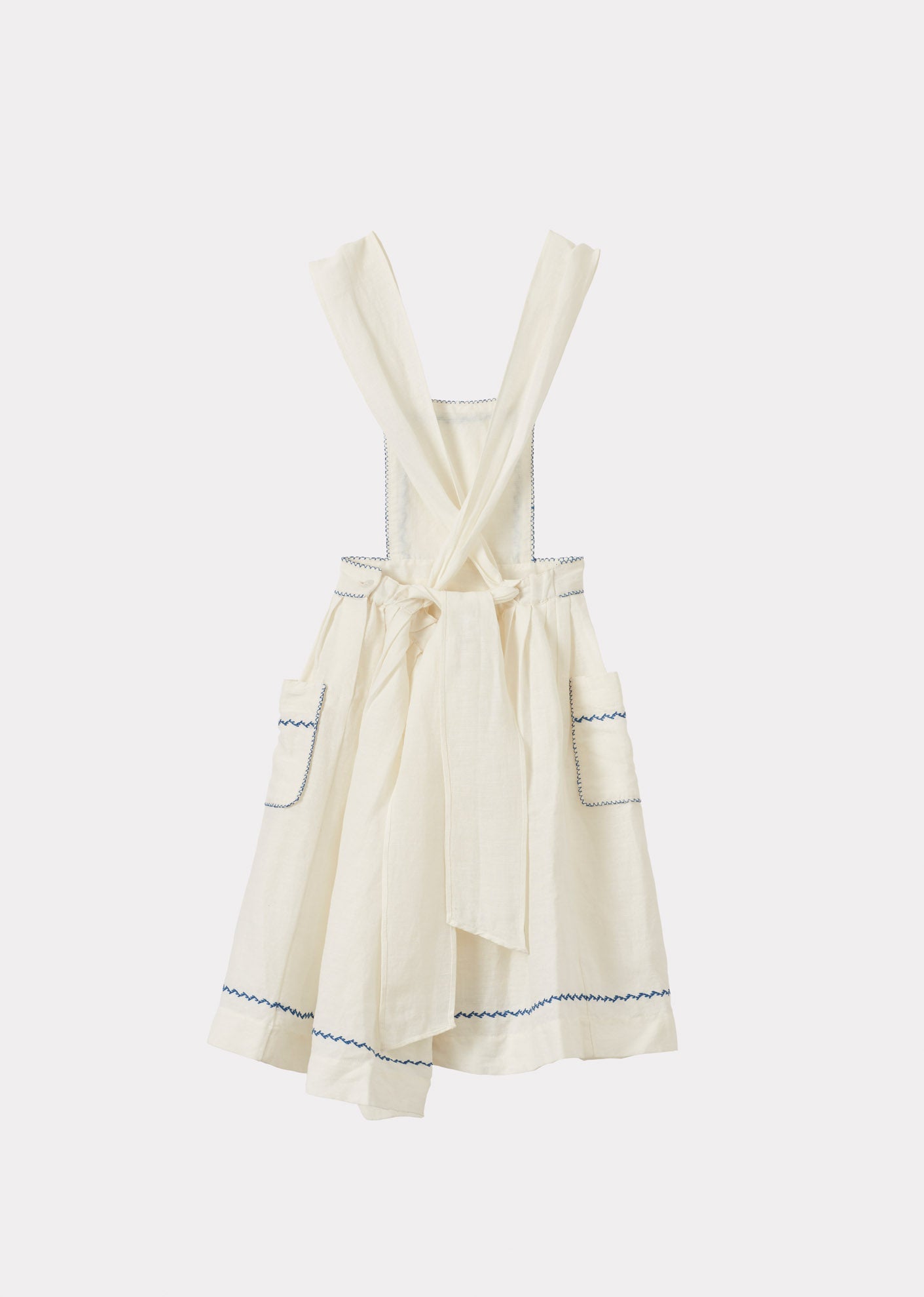 PEPPERMINT GIRL'S LINEN DRESS  - WHITE