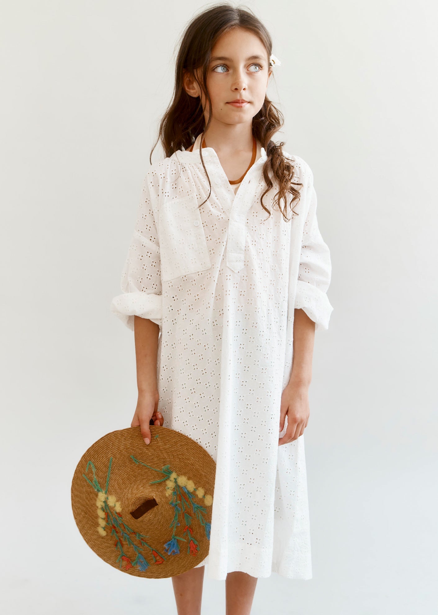 YEW GIRL'S COTTON DRESS - OFF-WHITE