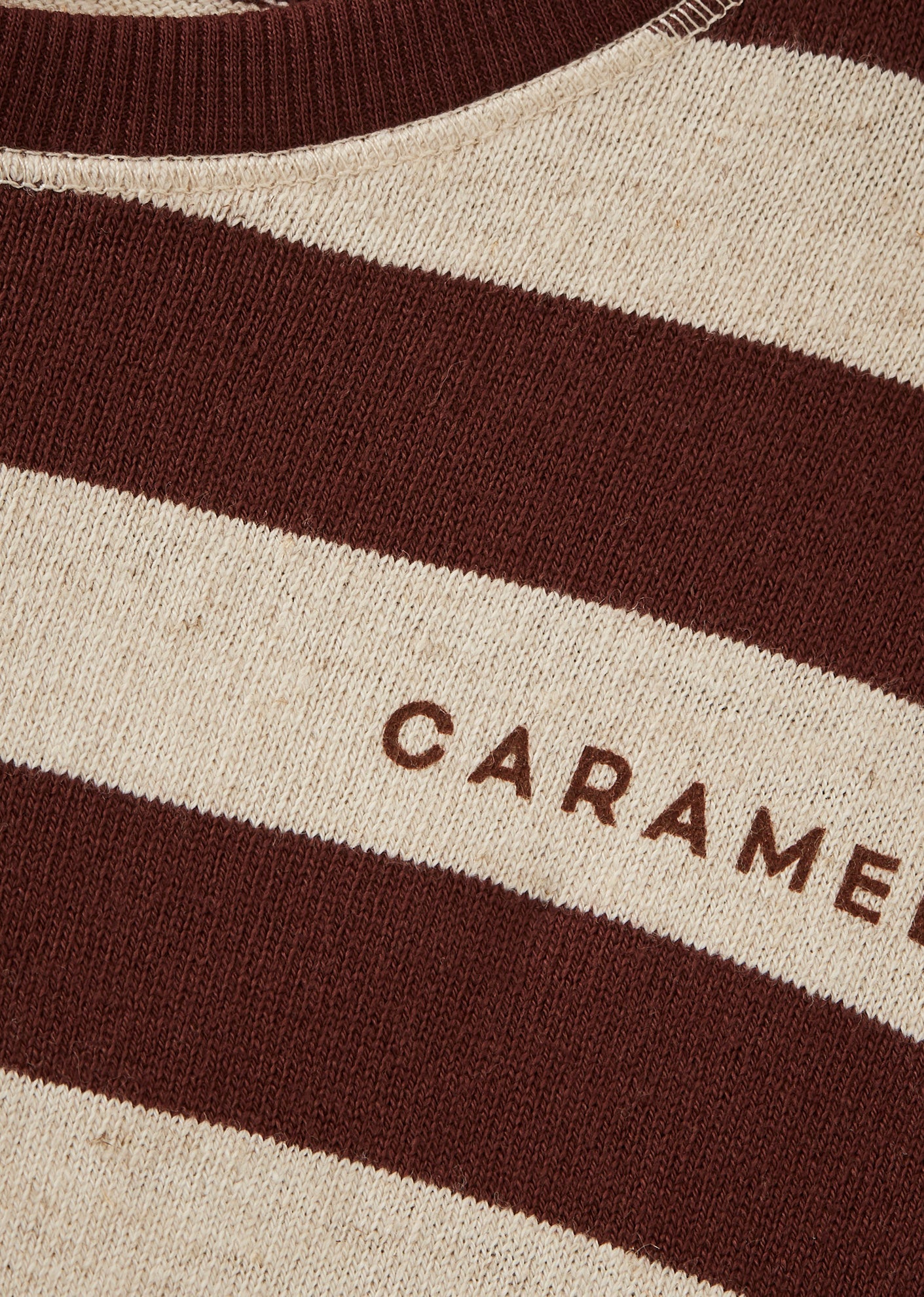 TODEA CHILDREN'S COTTON T-SHIRT - ECRU TAN STRIPE